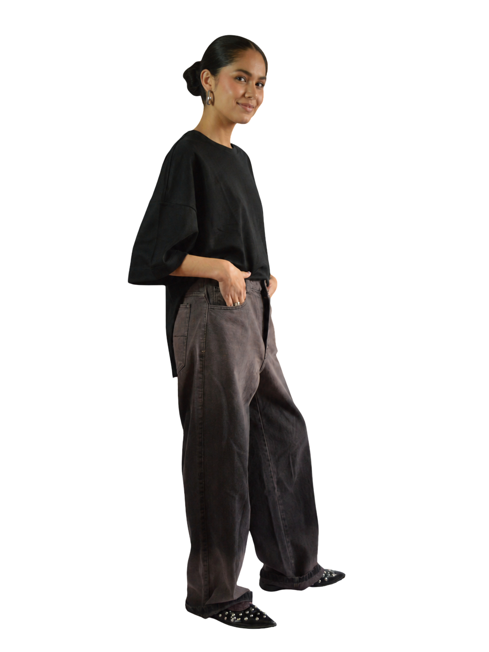 JEAN WIDE LEG DEGRADADO GRIS ROSADO TALLA 8