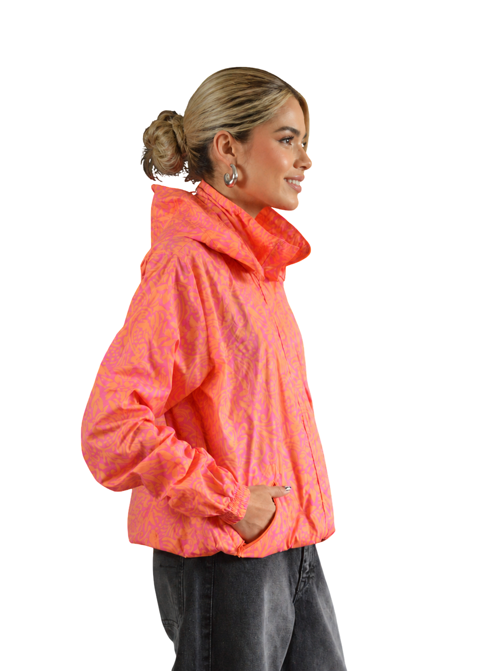 Chaqueta Rompevientos Estereo Naranja