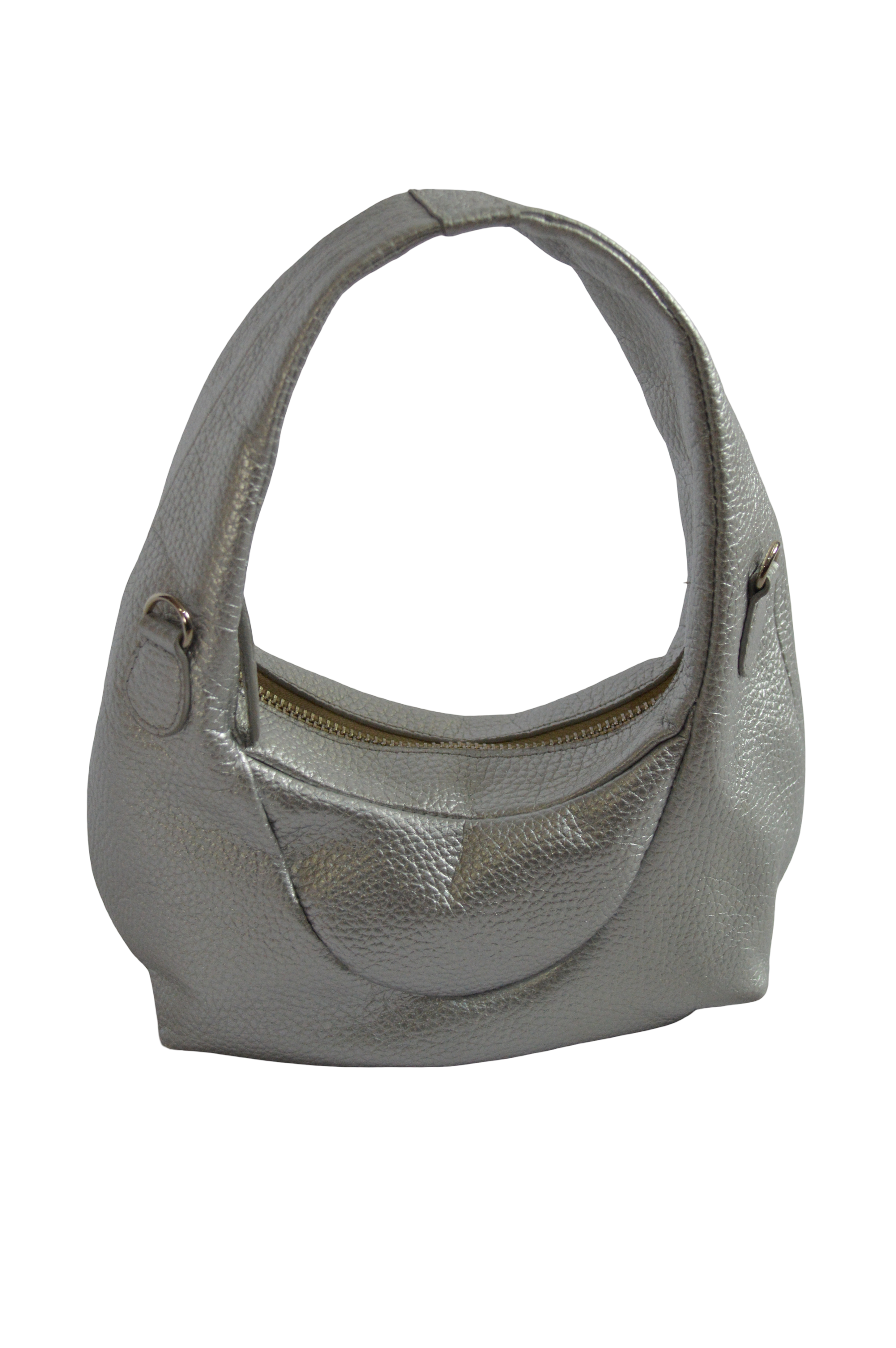 Bolso de mano Plateado Con Cierre