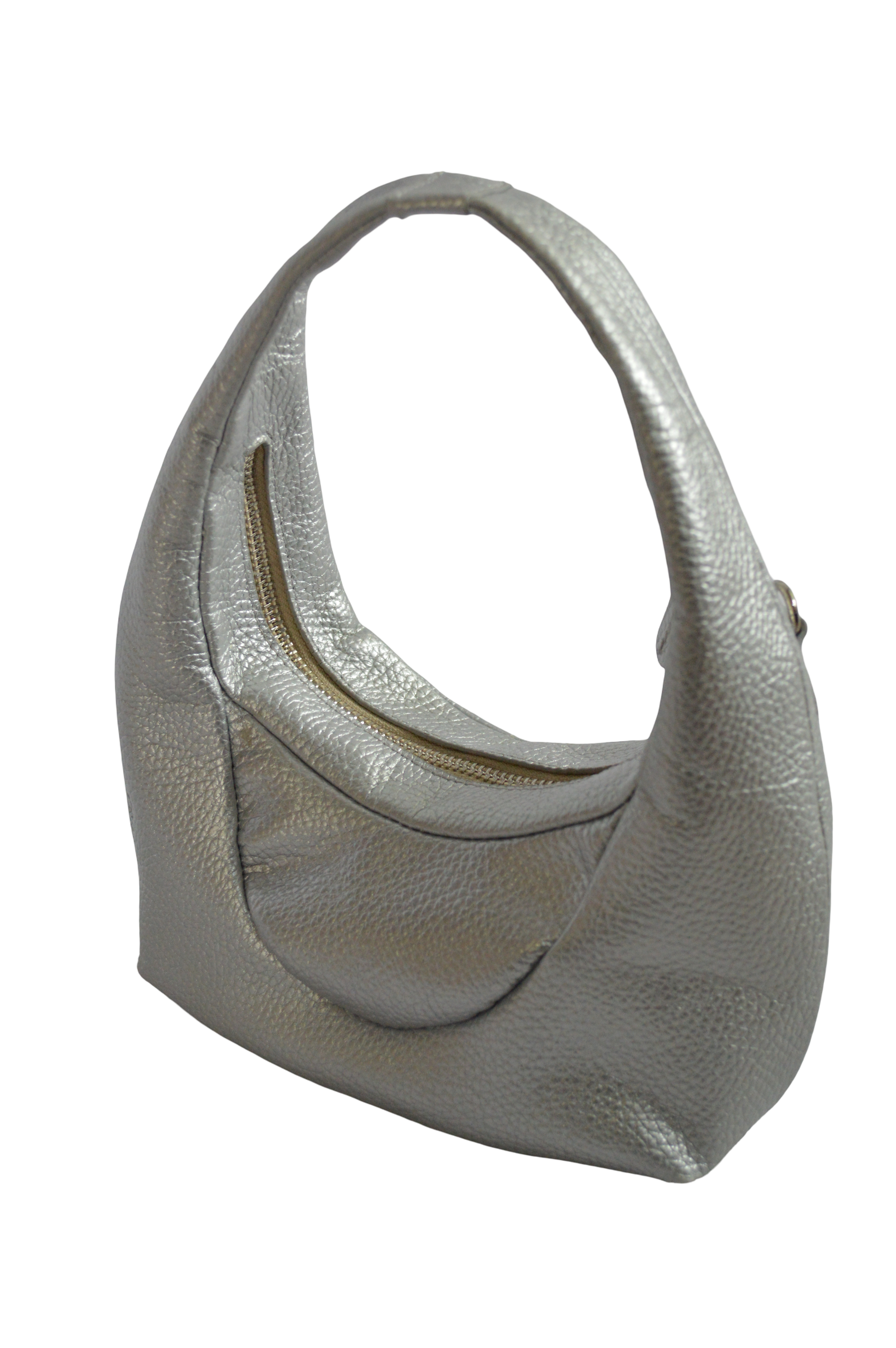 Bolso de mano Plateado Con Cierre