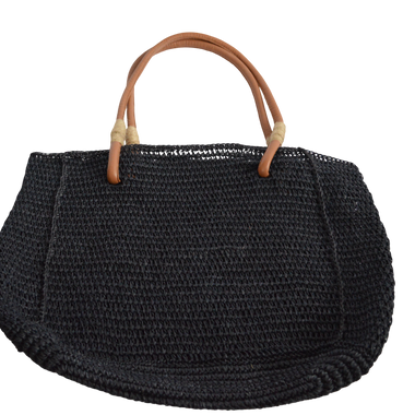 Bolso Grande Azul Oscuro Tejido Verano