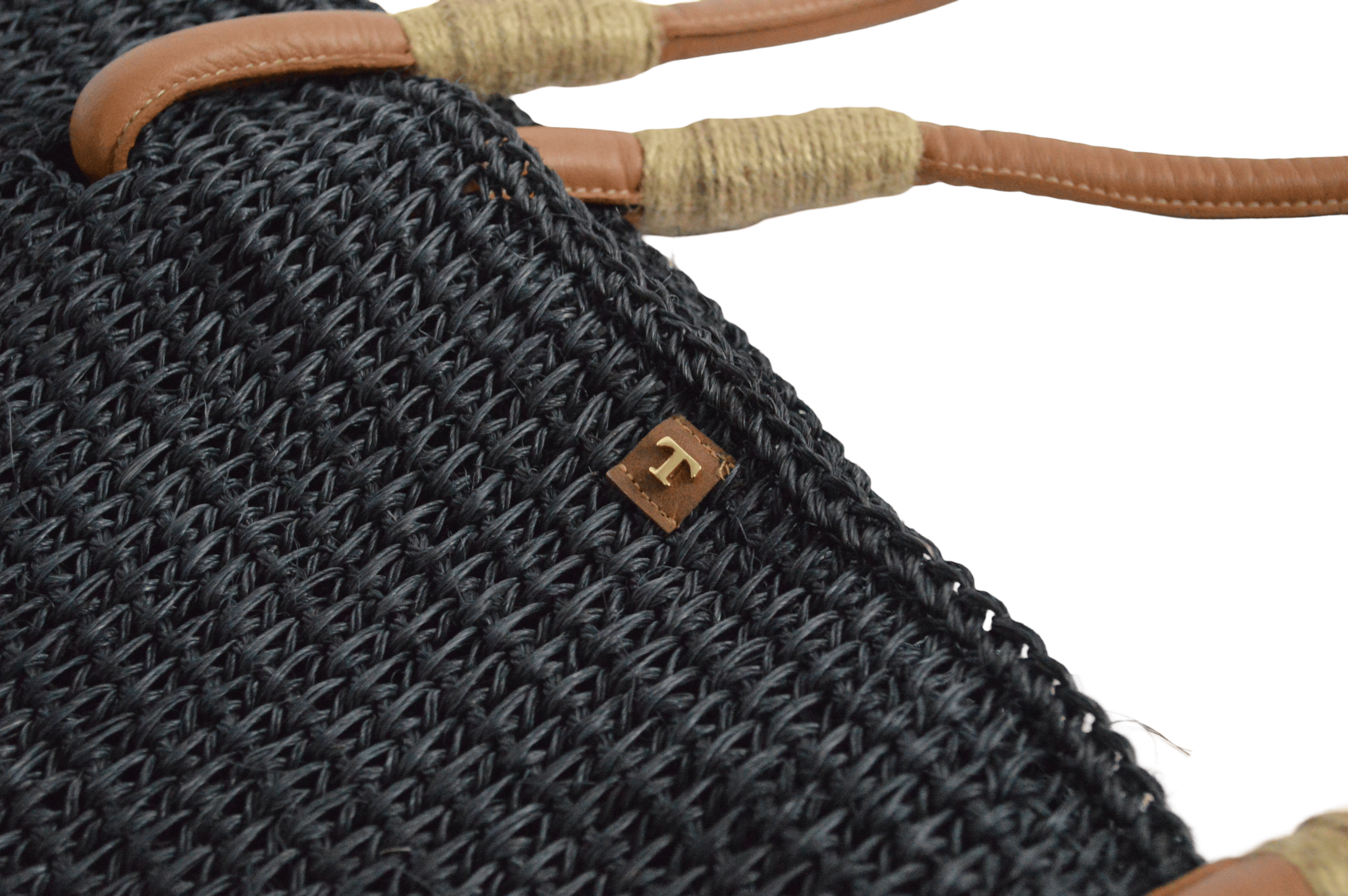 Bolso Grande Azul Oscuro Tejido Verano