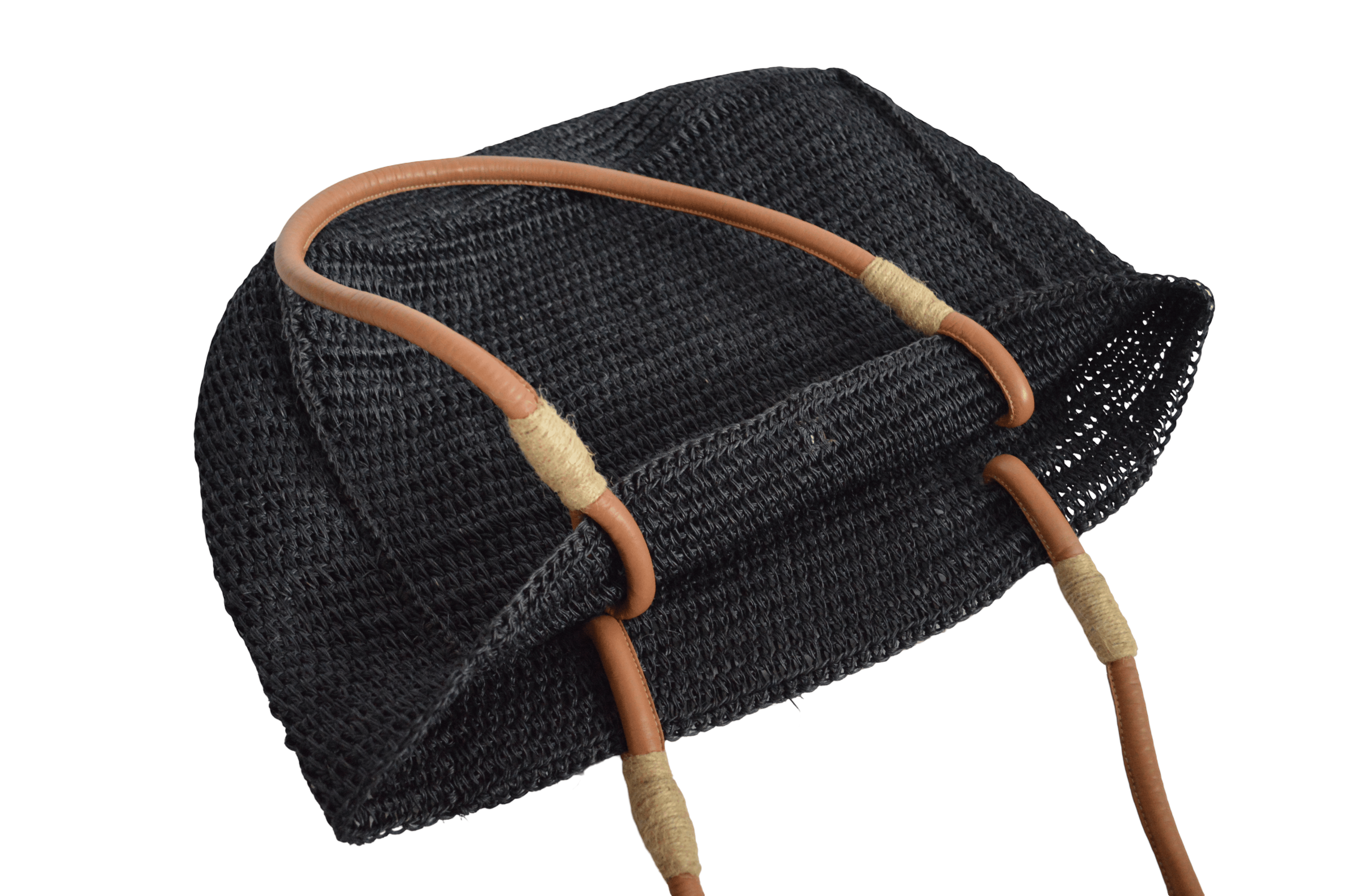 Bolso Grande Azul Oscuro Tejido Verano