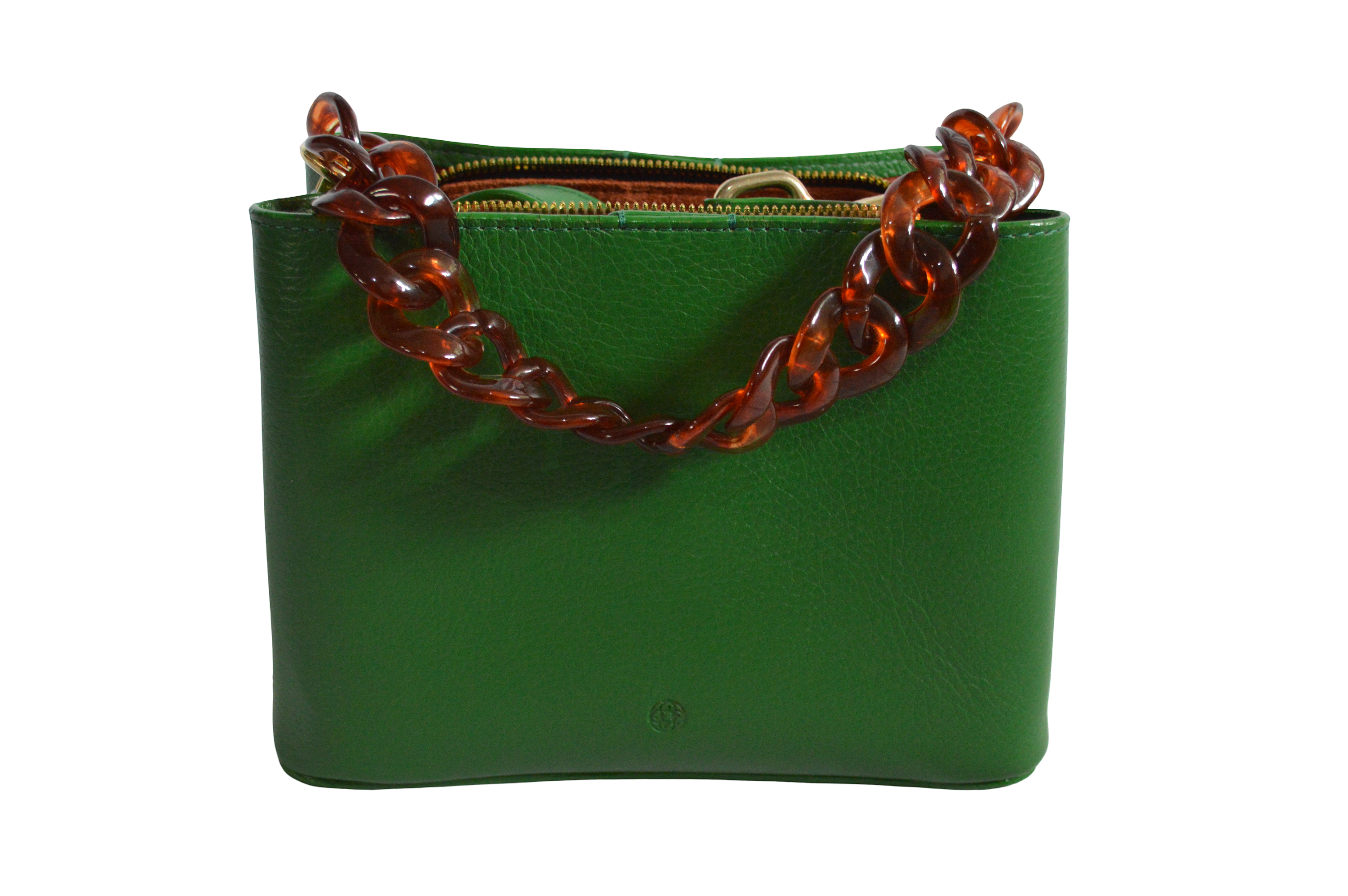 Bolso Verde De Mano Cuerda Trenzada Naranja