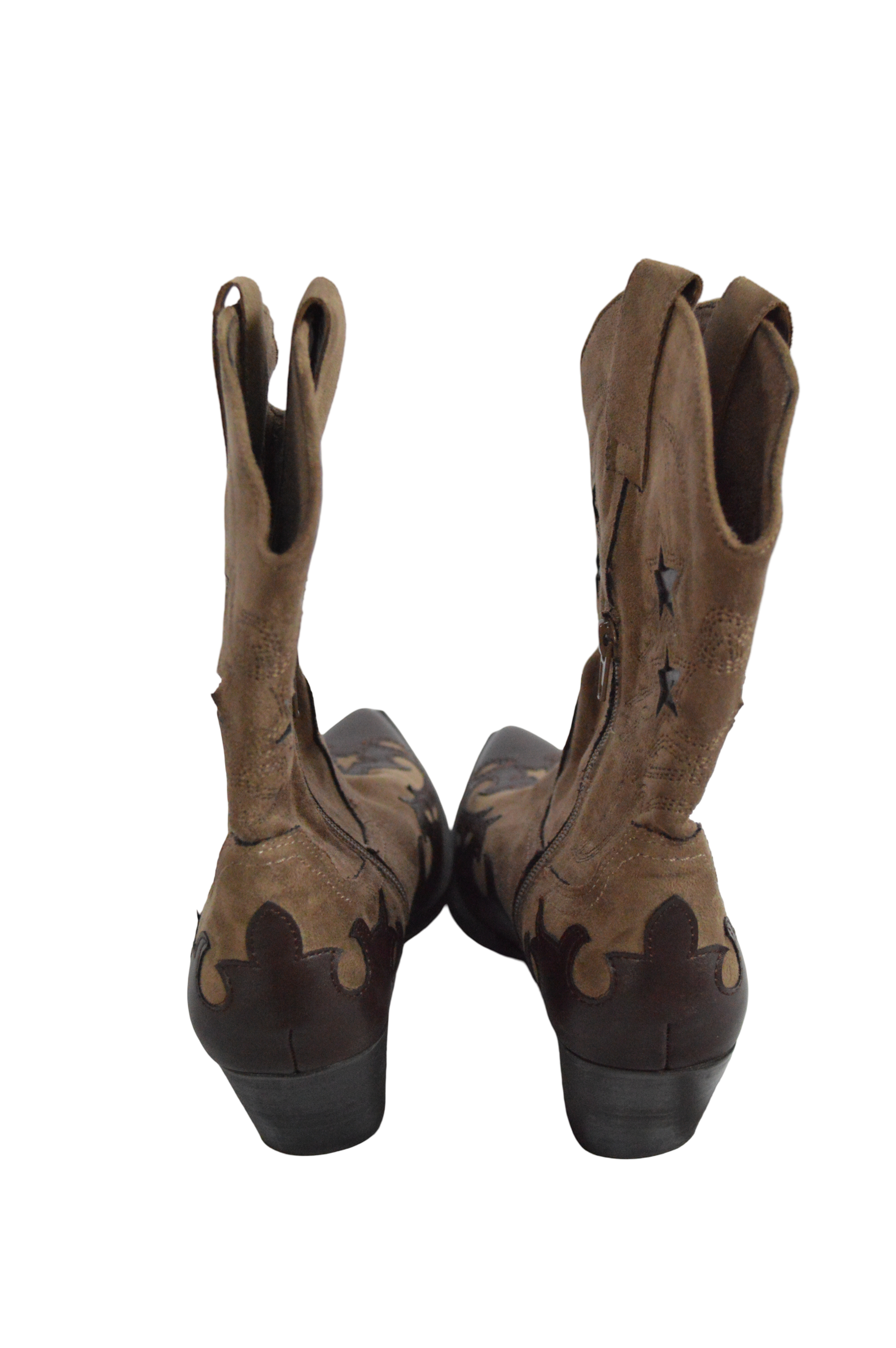 Botas Cafe Caña Corta Estilo Texana Talla 38