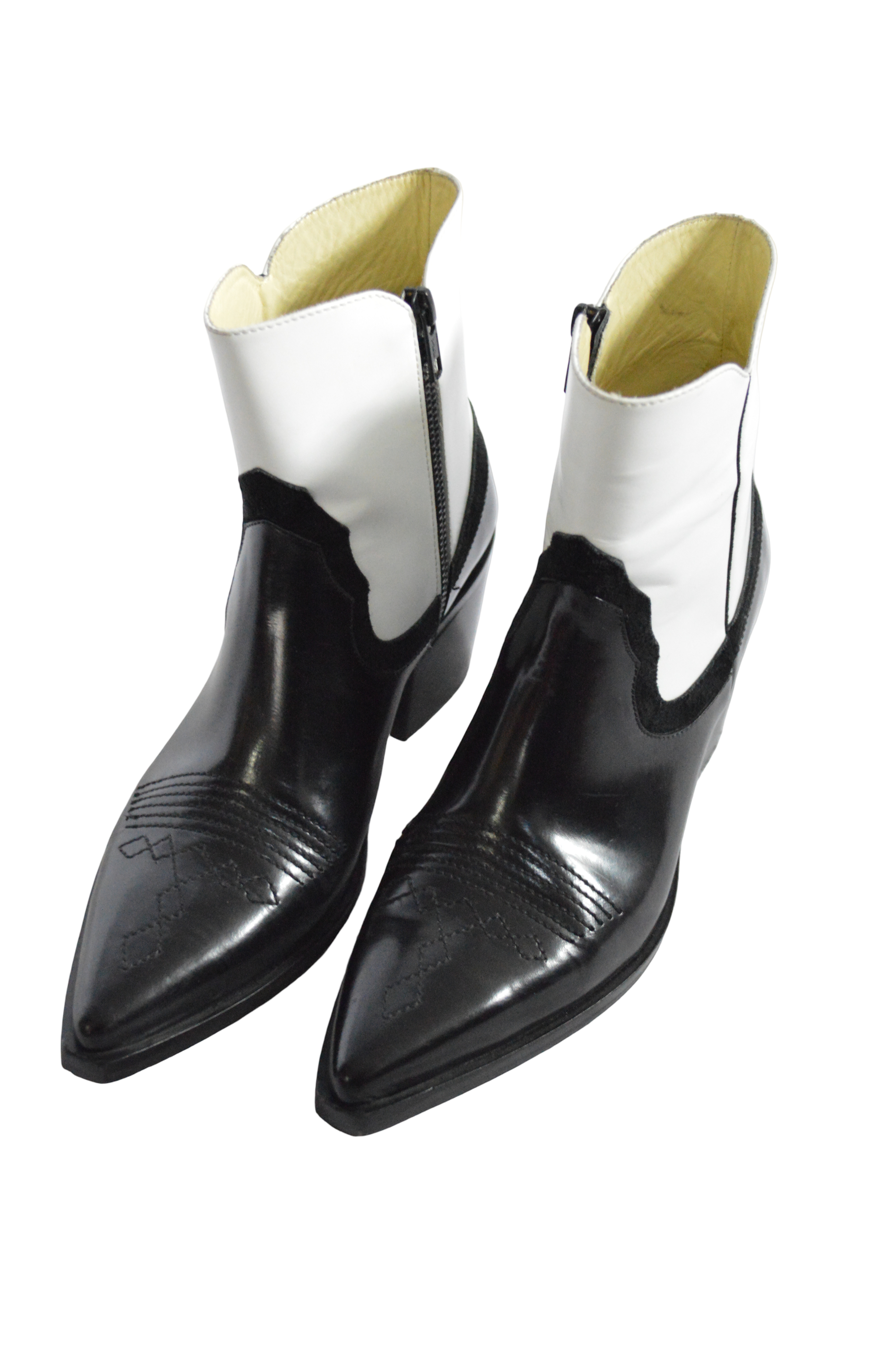 Botas Caña Corta Blanco y Negro Talla 38