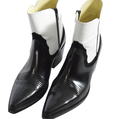 Botas Caña Corta Blanco y Negro Talla 38