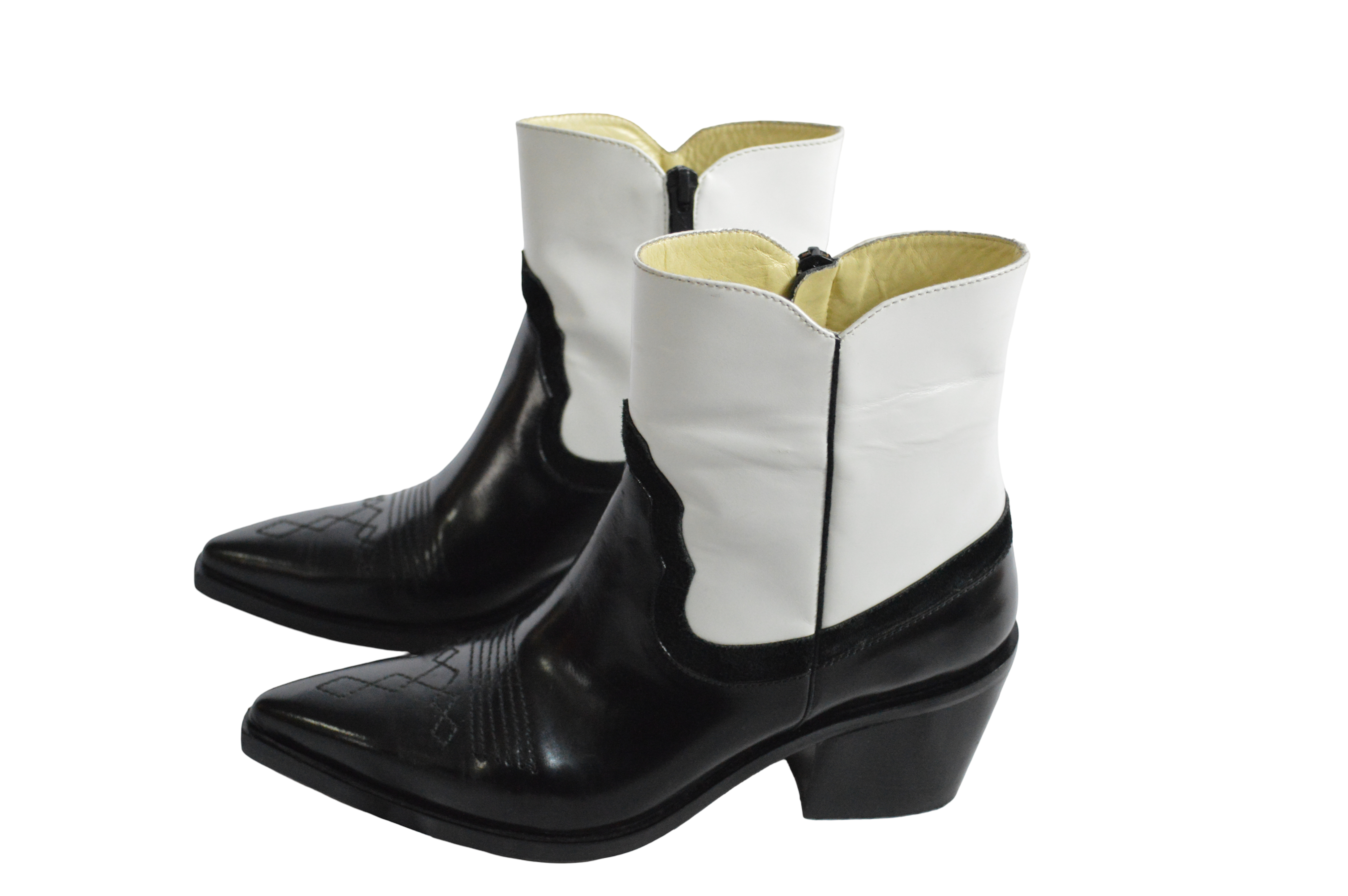 Botas Caña Corta Blanco y Negro Talla 38