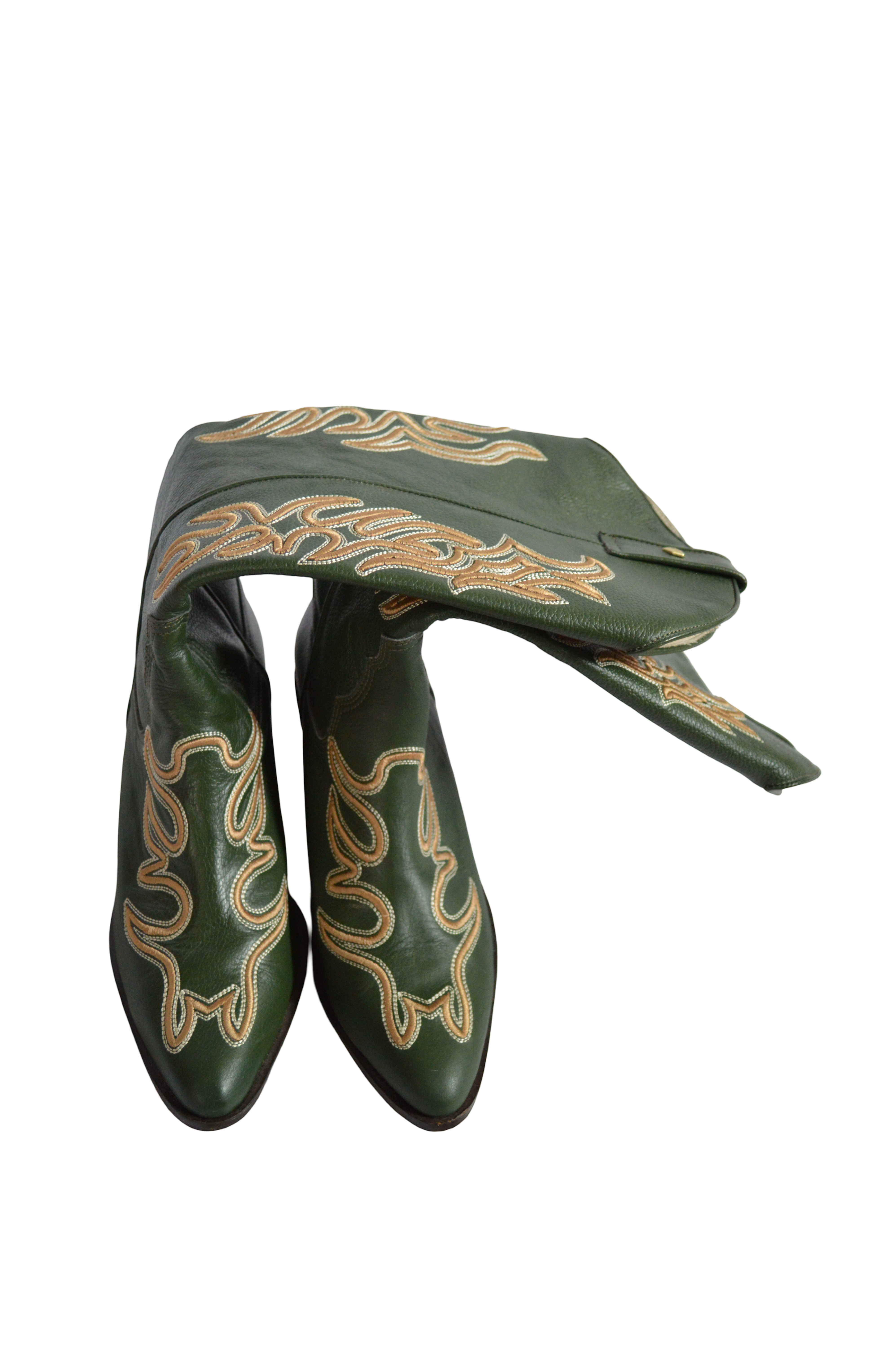Botas Texanas Caña Alta Verde Talla 38