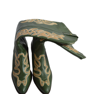 Botas Texanas Caña Alta Verde Talla 38