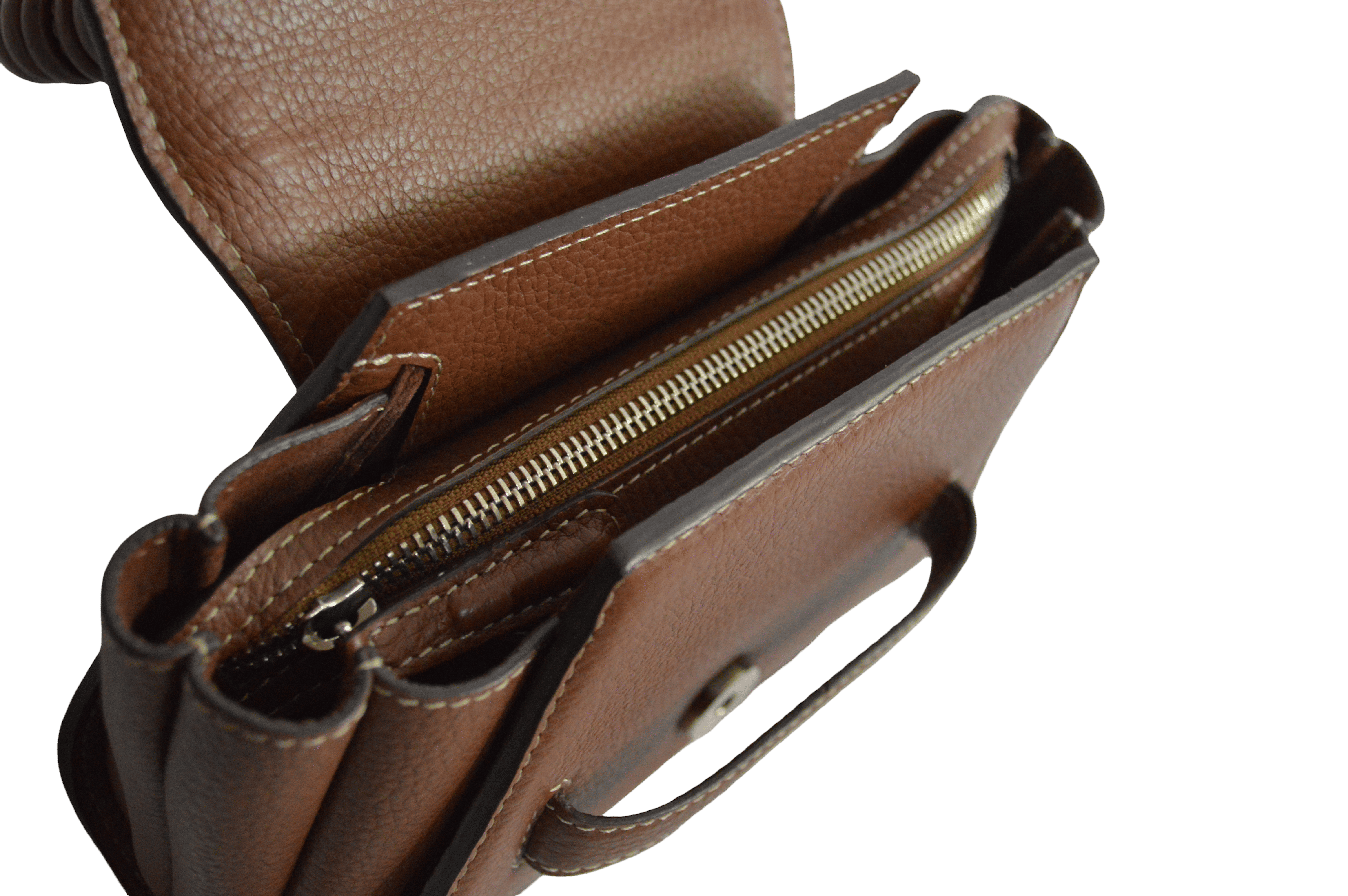Bolso Café Pequeño Lauval Manija Trenzada