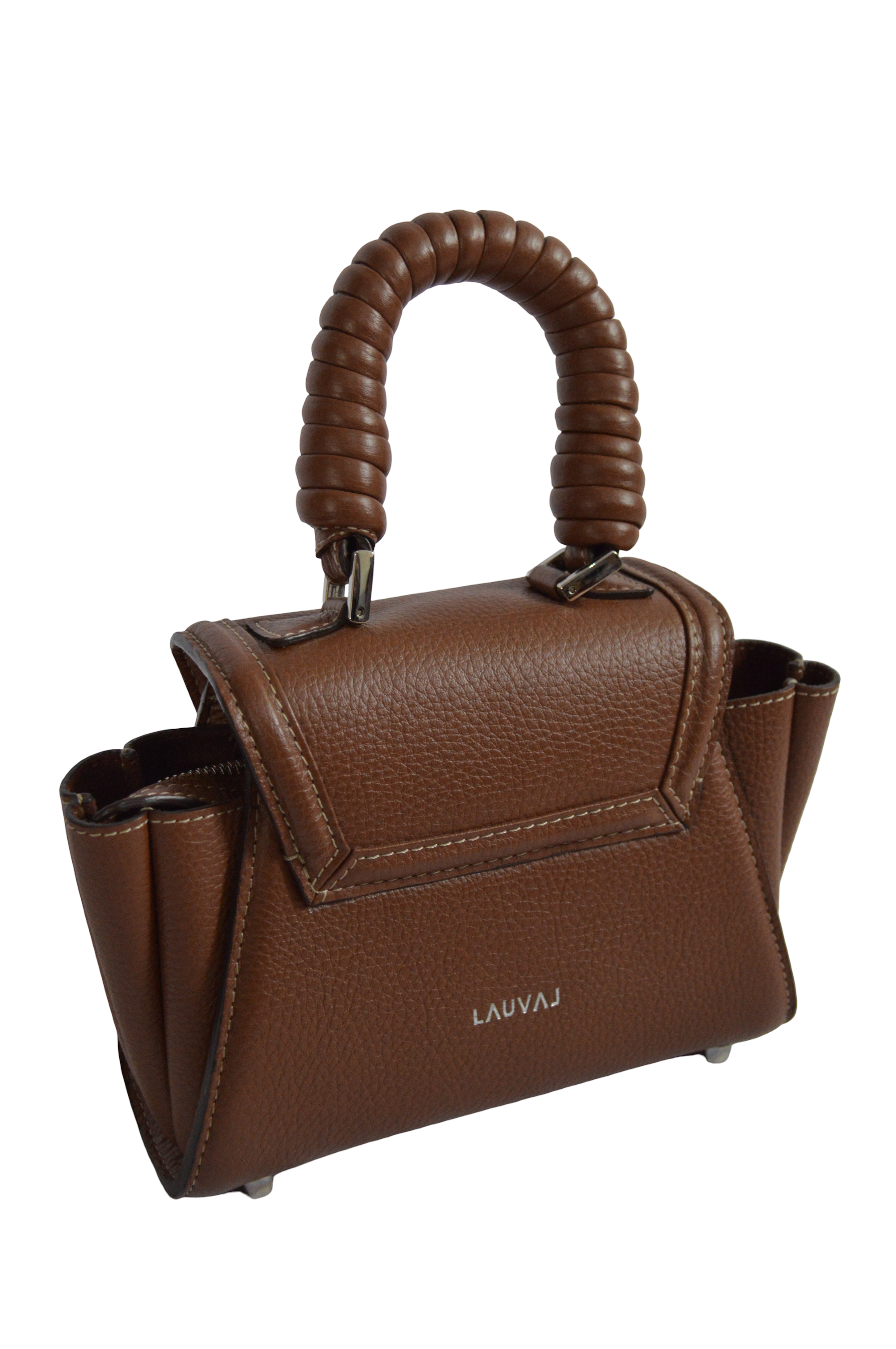 Bolso Café Pequeño Lauval Manija Trenzada