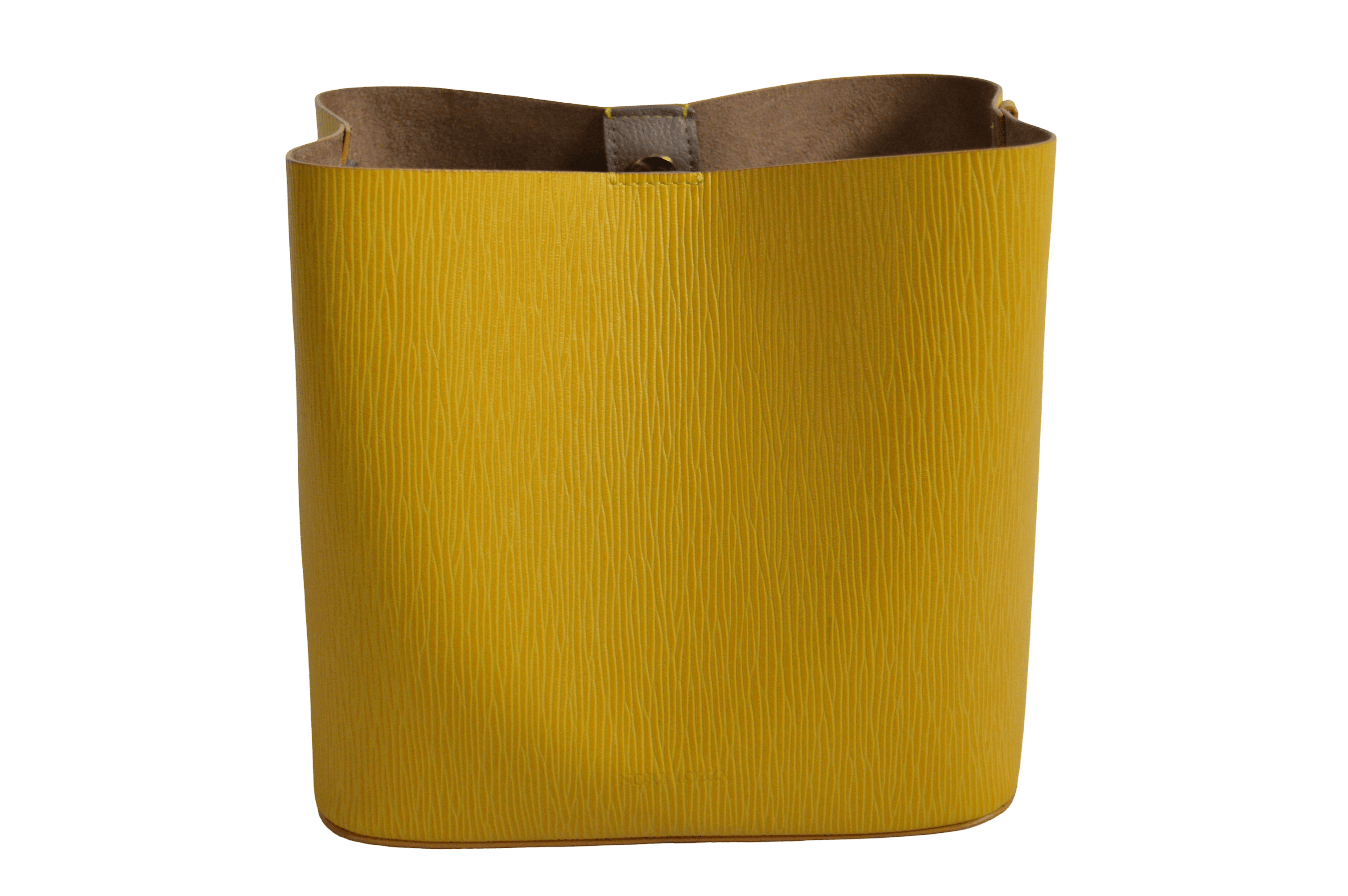 Bolso Cuadrado Mediano Amarillo Con Textura