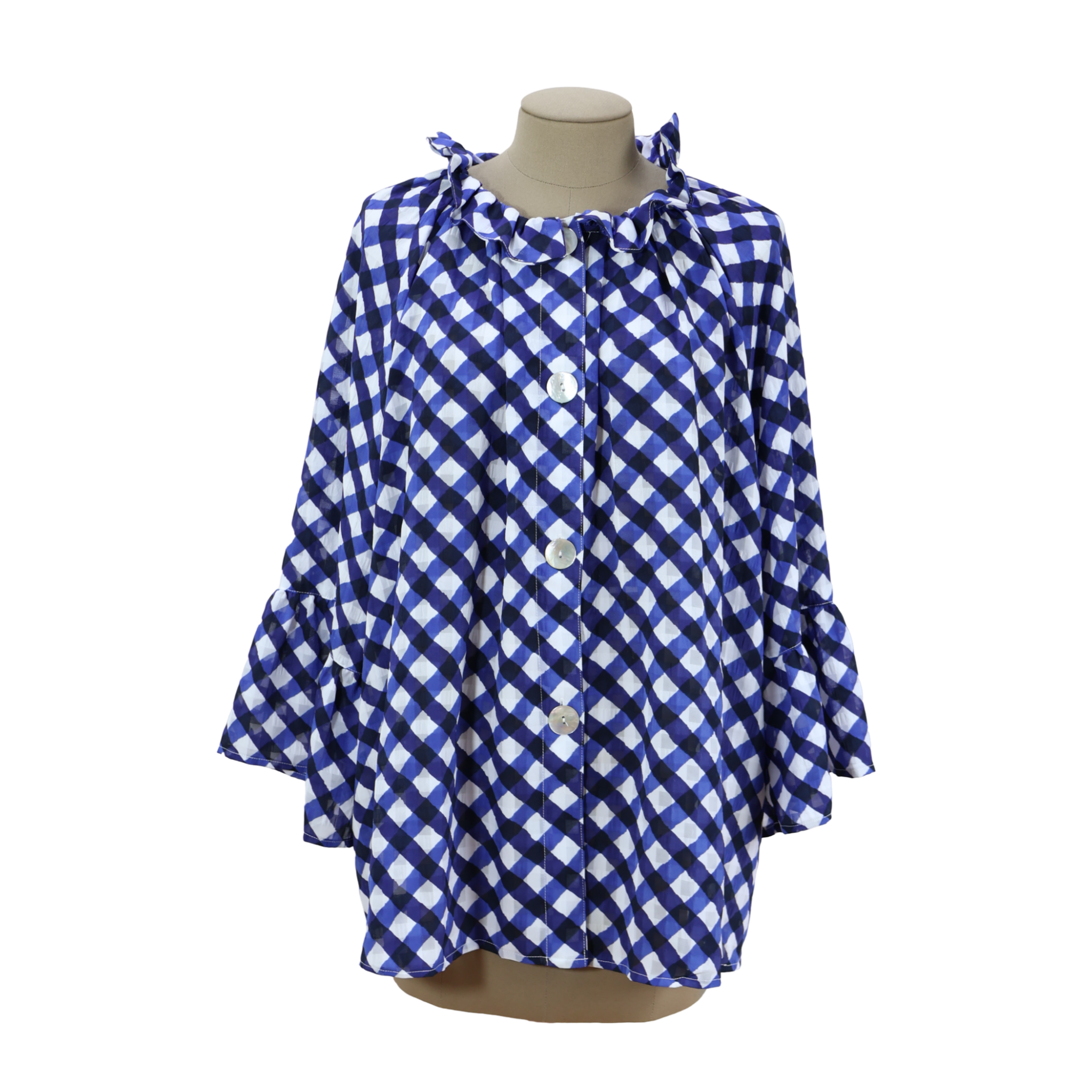 Blusa Cuadros Azul Talla 2XL