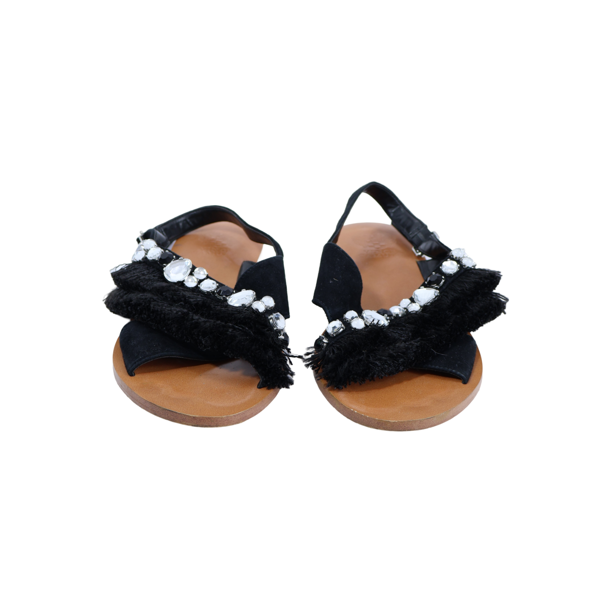 Sandalias Flecos Negro Talla US10