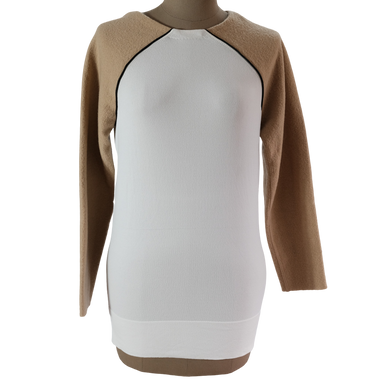 SACO BLANCO MANGAS BEIGE TALLA XS