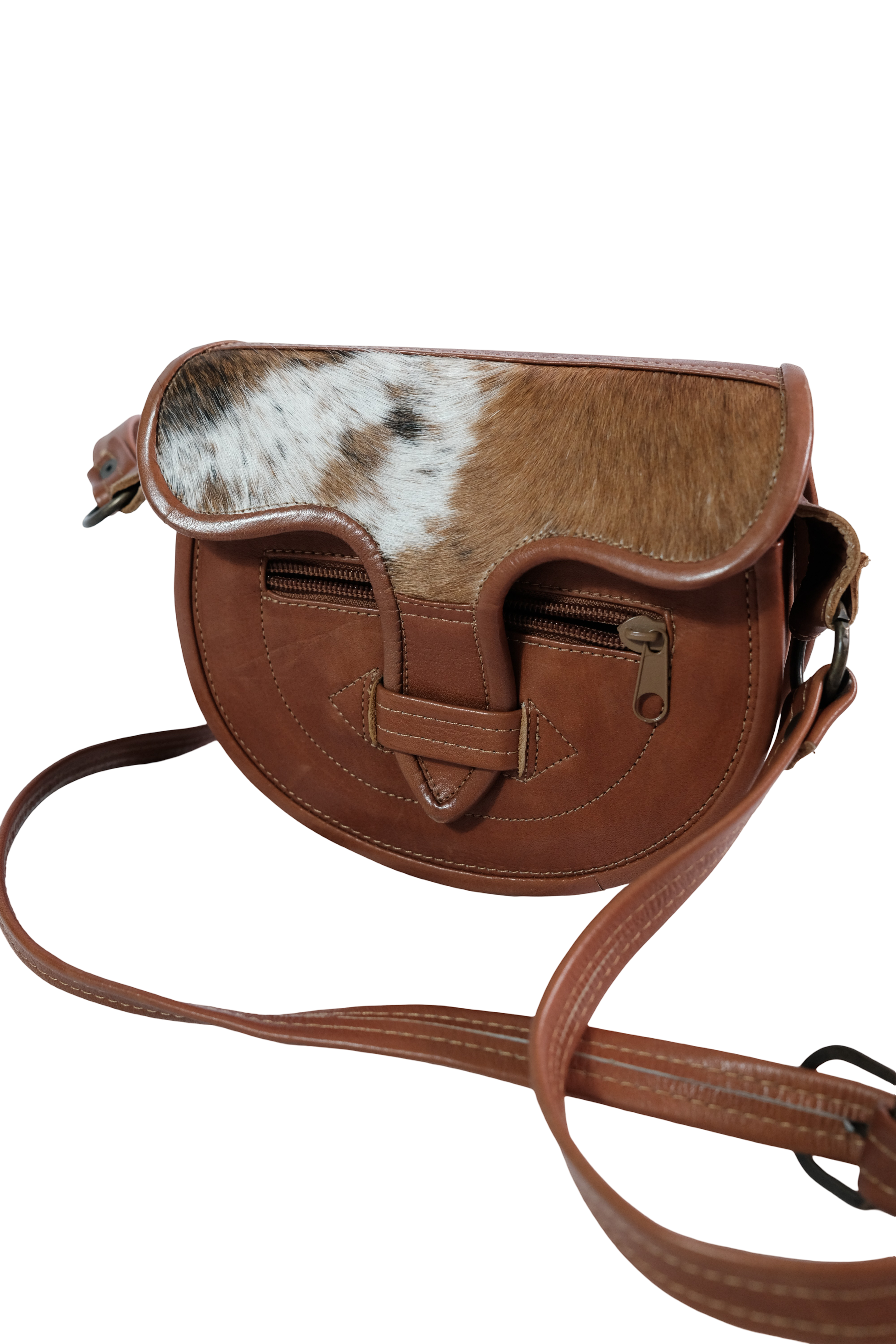 BOLSO CARRIEL PEQUEÑO CAFÉ CUERO