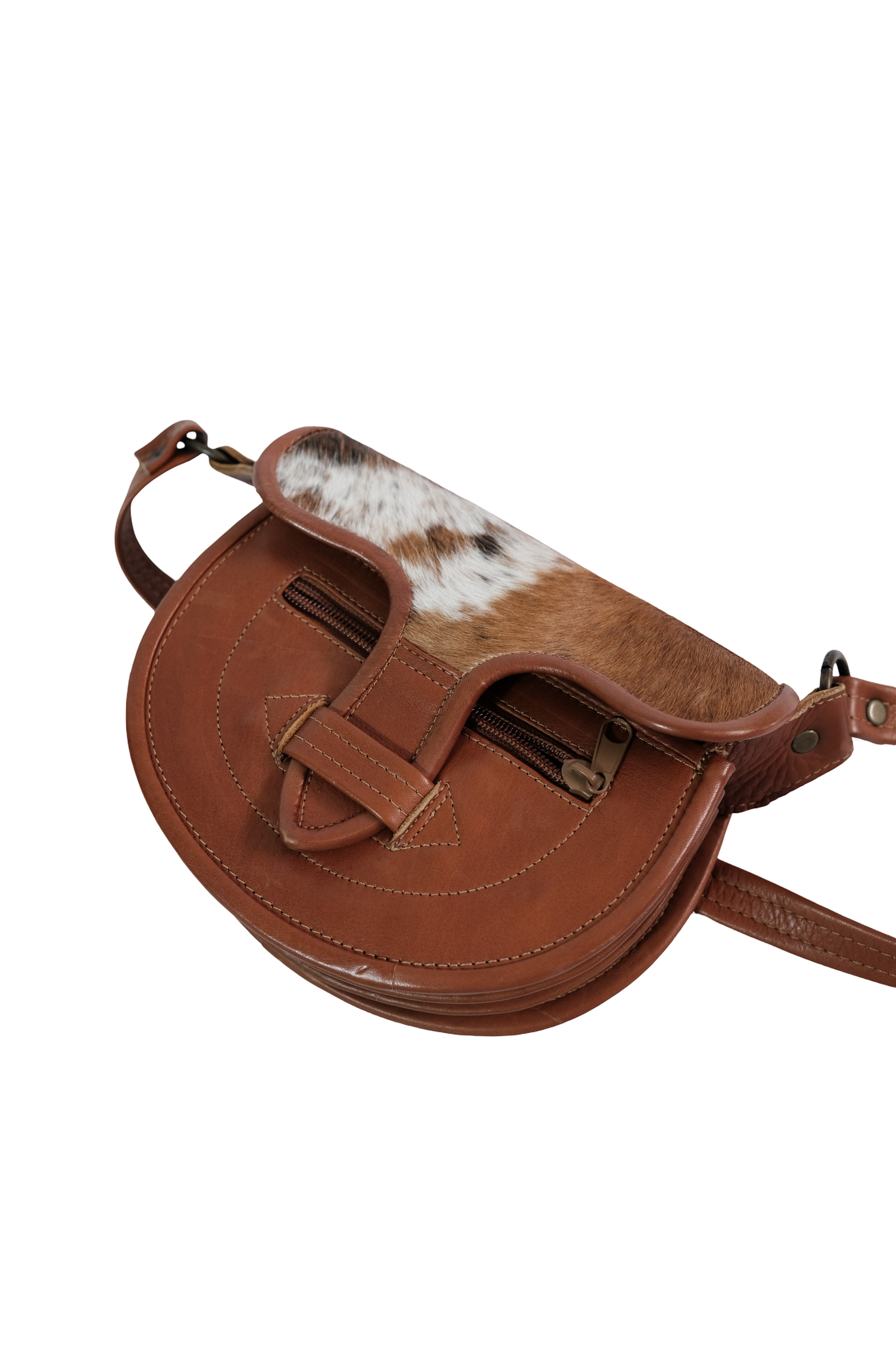 BOLSO CARRIEL PEQUEÑO CAFÉ CUERO