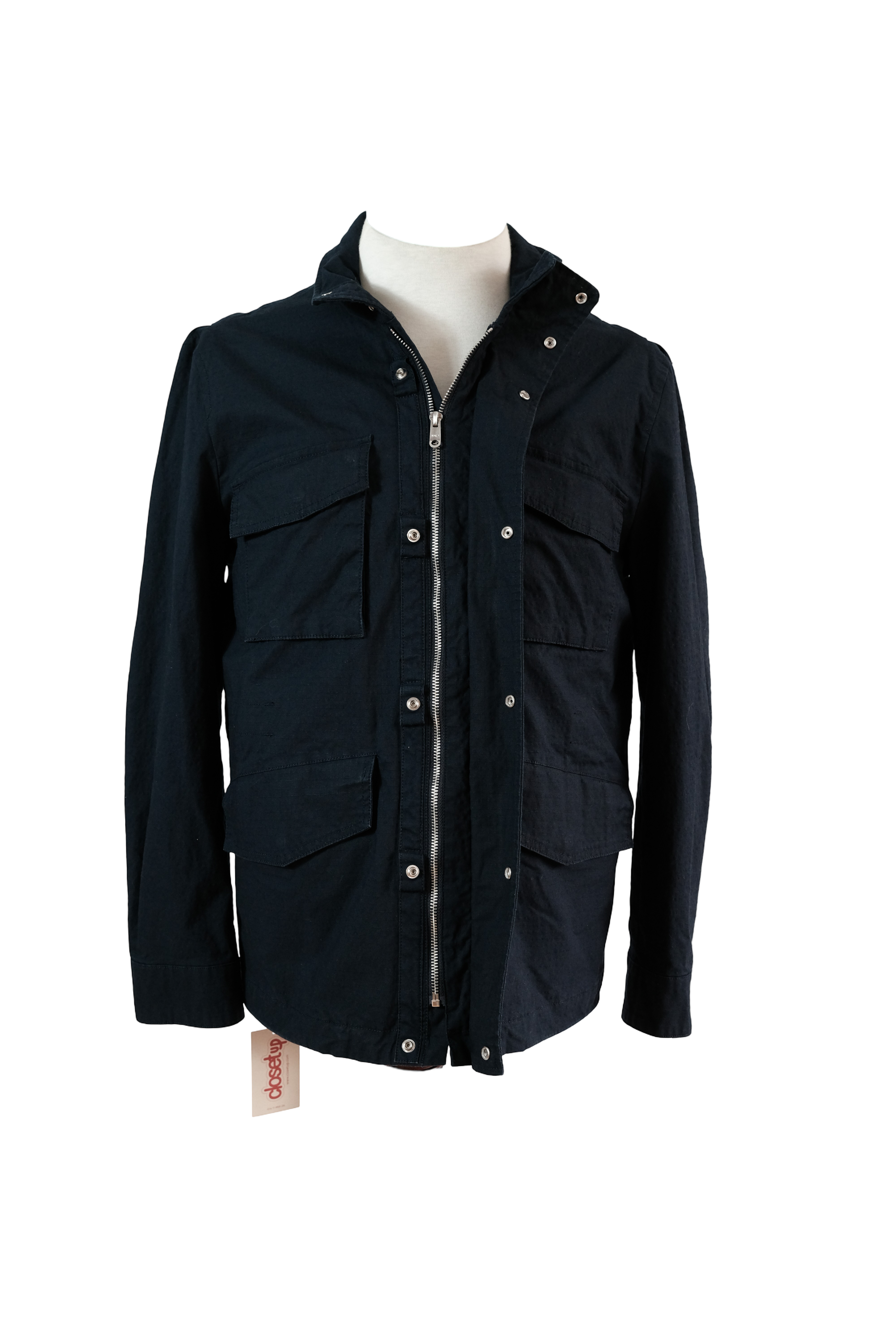 CHAQUETA AZUL OSCURO CUELLO GRANDE TALLA M