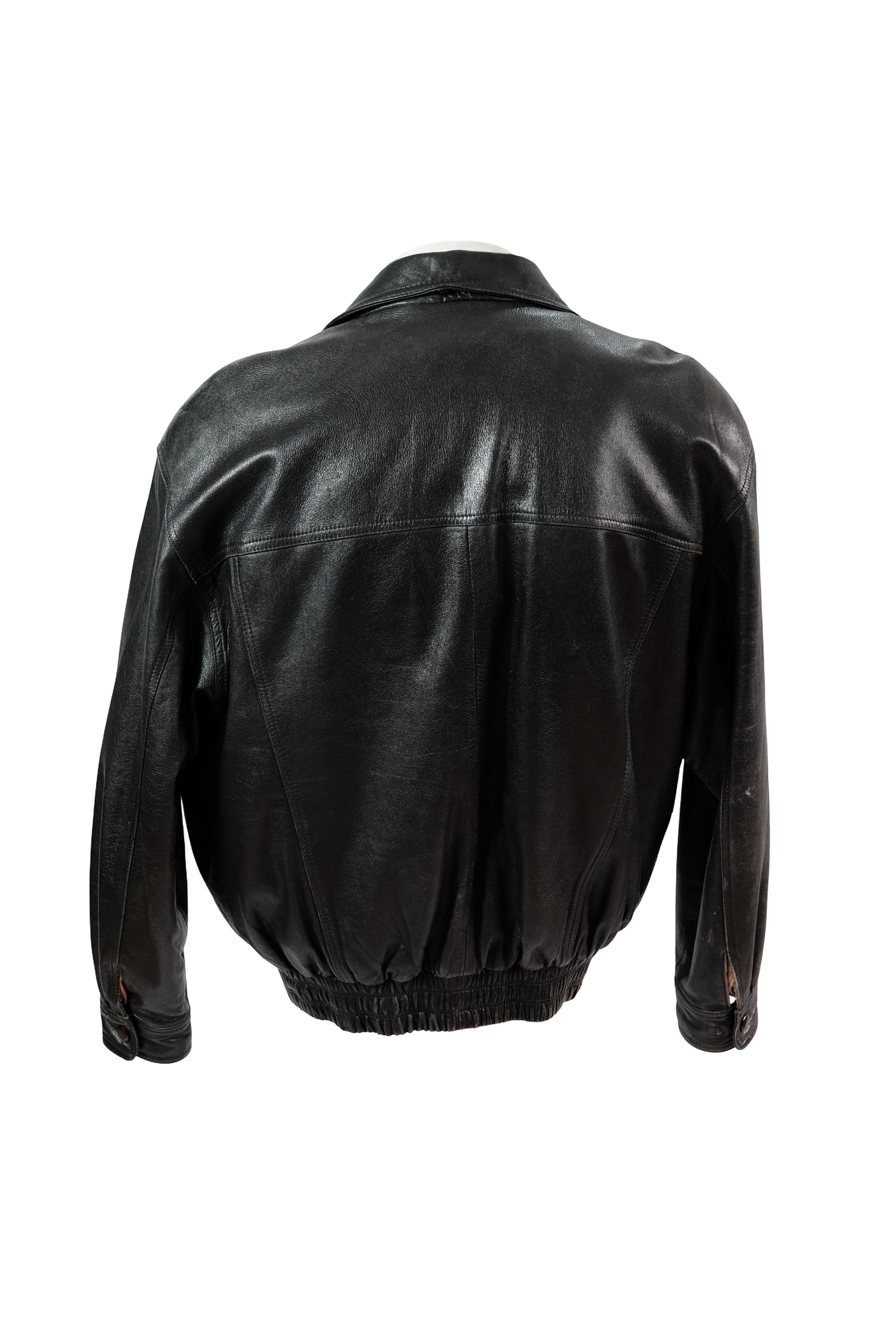 CHAQUETA VINTAGE CUERO NEGRO TALLA XL