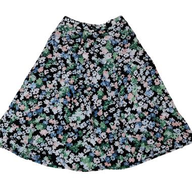 Falda 3/4 Estampado Flores Verde