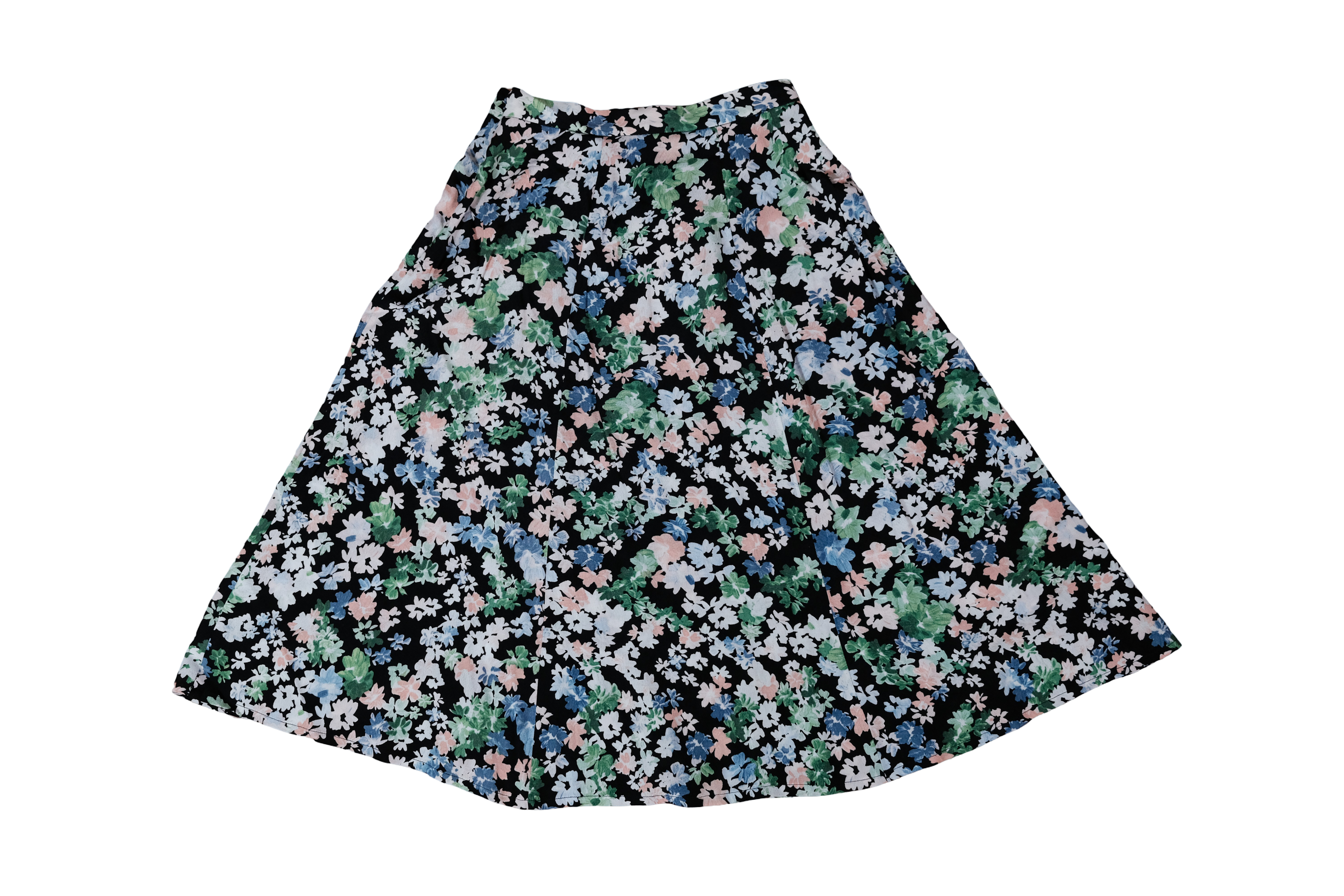 Falda 3/4 Estampado Flores Verde
