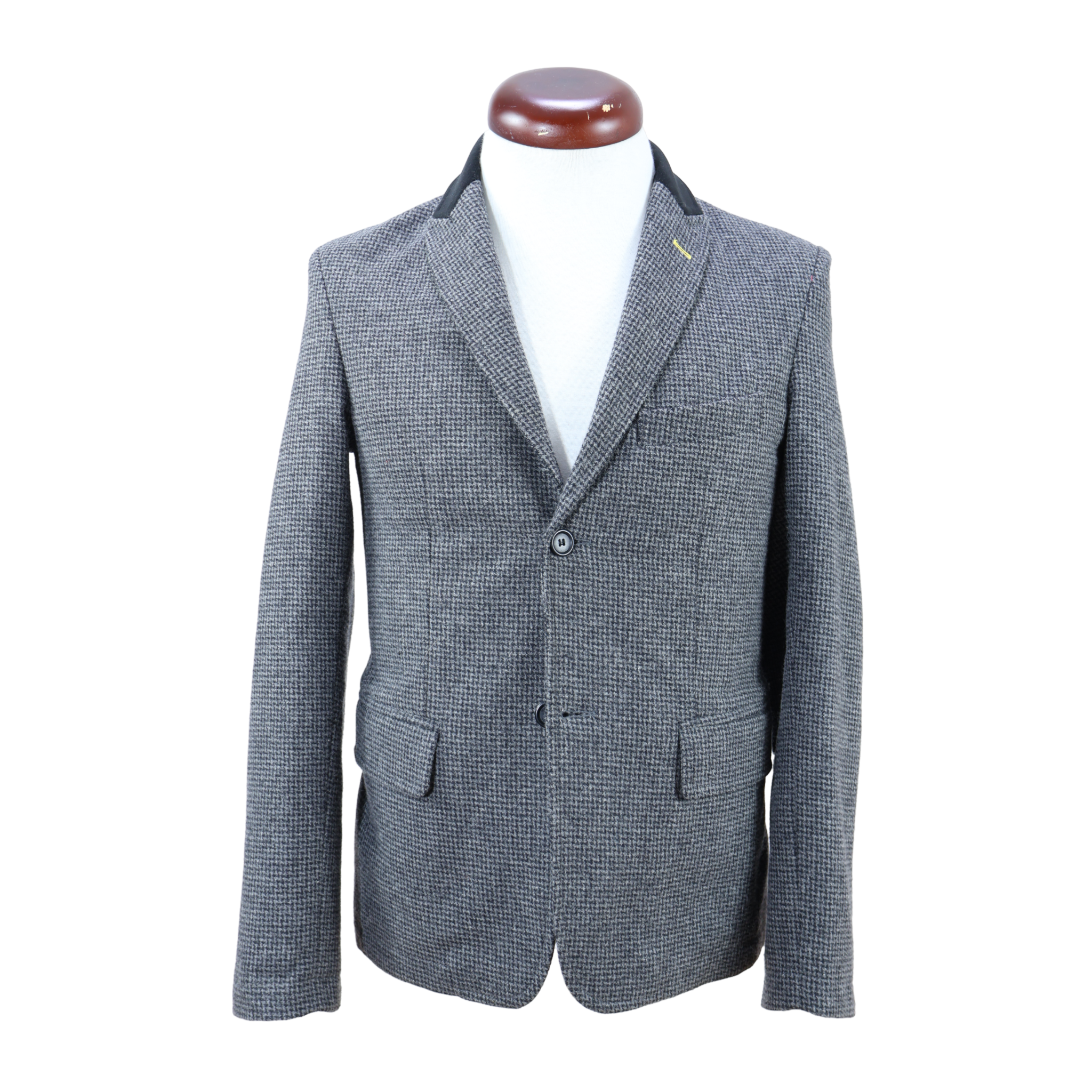 Blazer Cuadros Gris Talla S