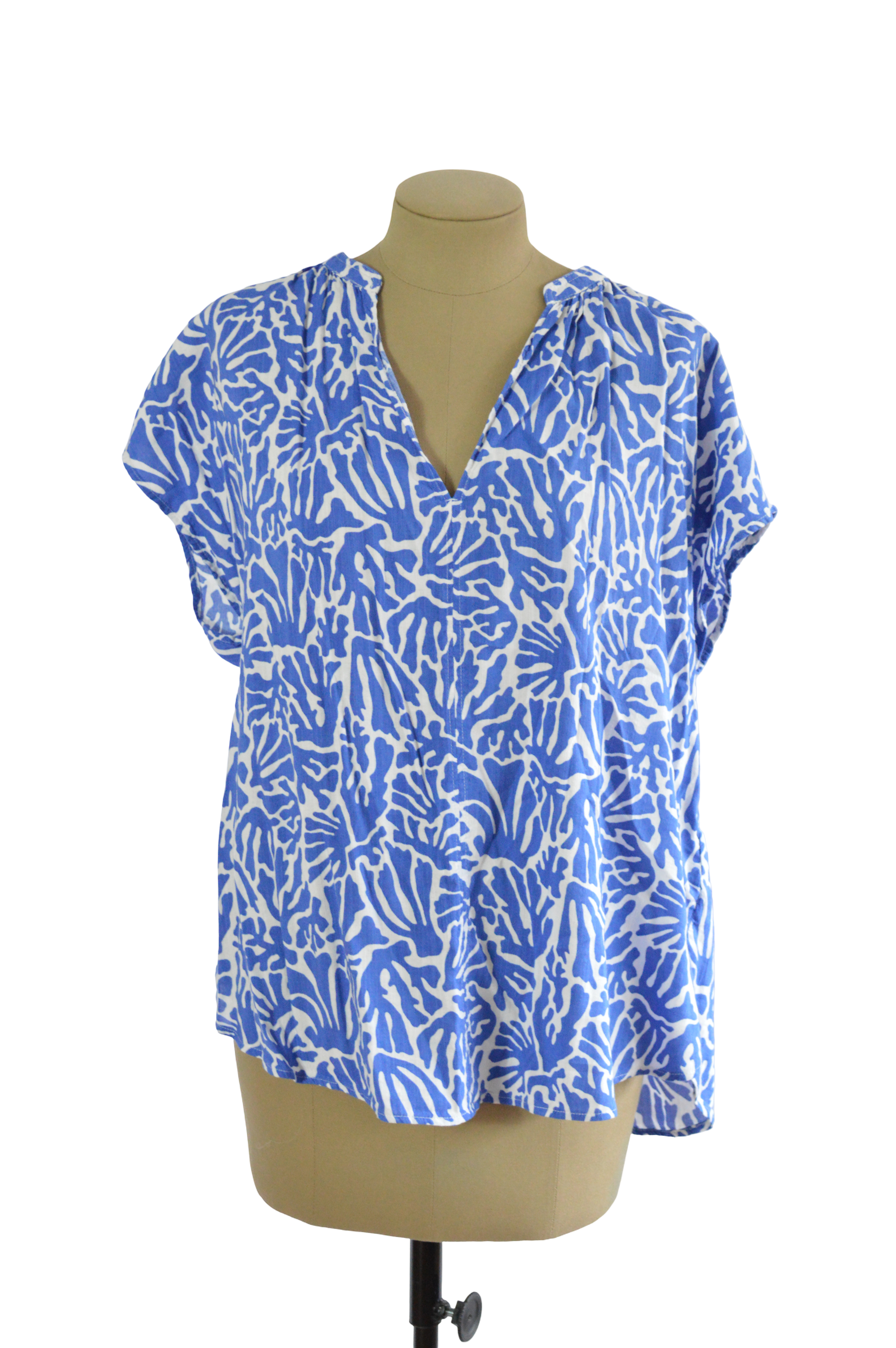 BLUSA ESTAMPADO BLANCO AZUL TALLA L