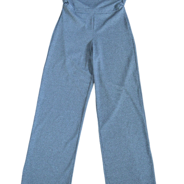 PANTALON RIB GRIS JASPEADO PRETINA ANCHA TALLA S
