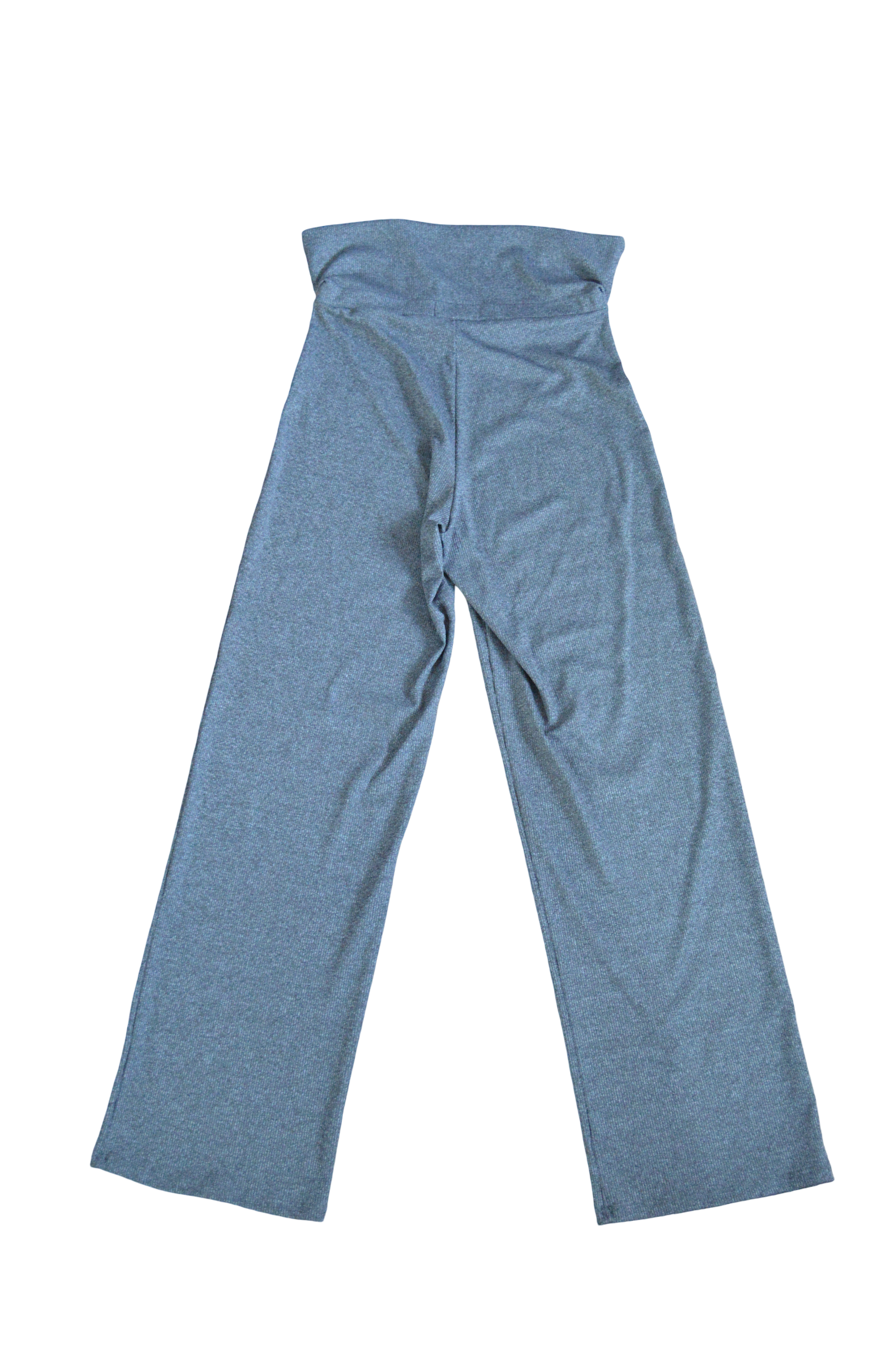 PANTALON RIB GRIS JASPEADO PRETINA ANCHA TALLA S