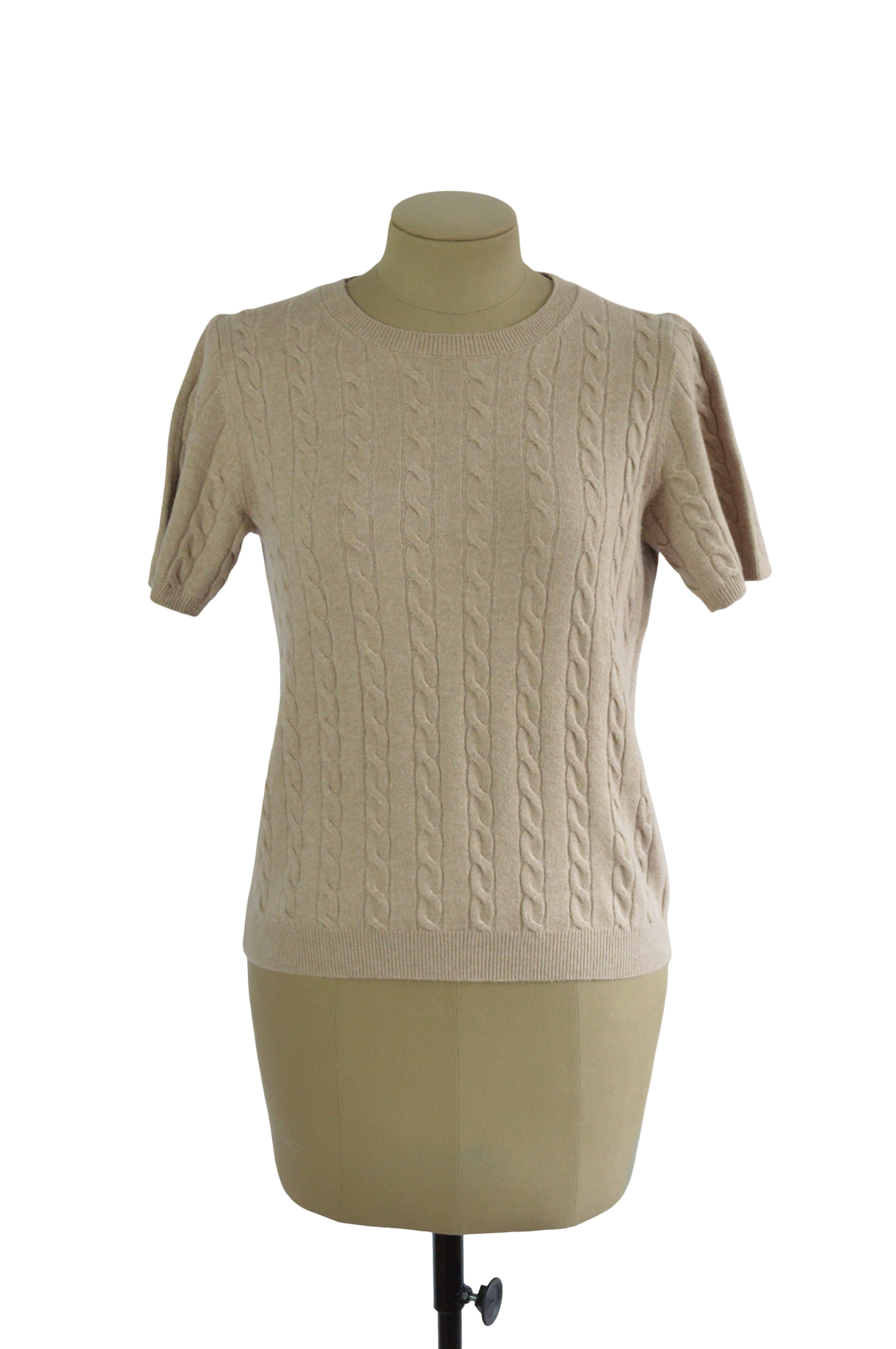 CAMIBUSO MANGA CORTA TEJIDO TRENZA CAFE TALLA L