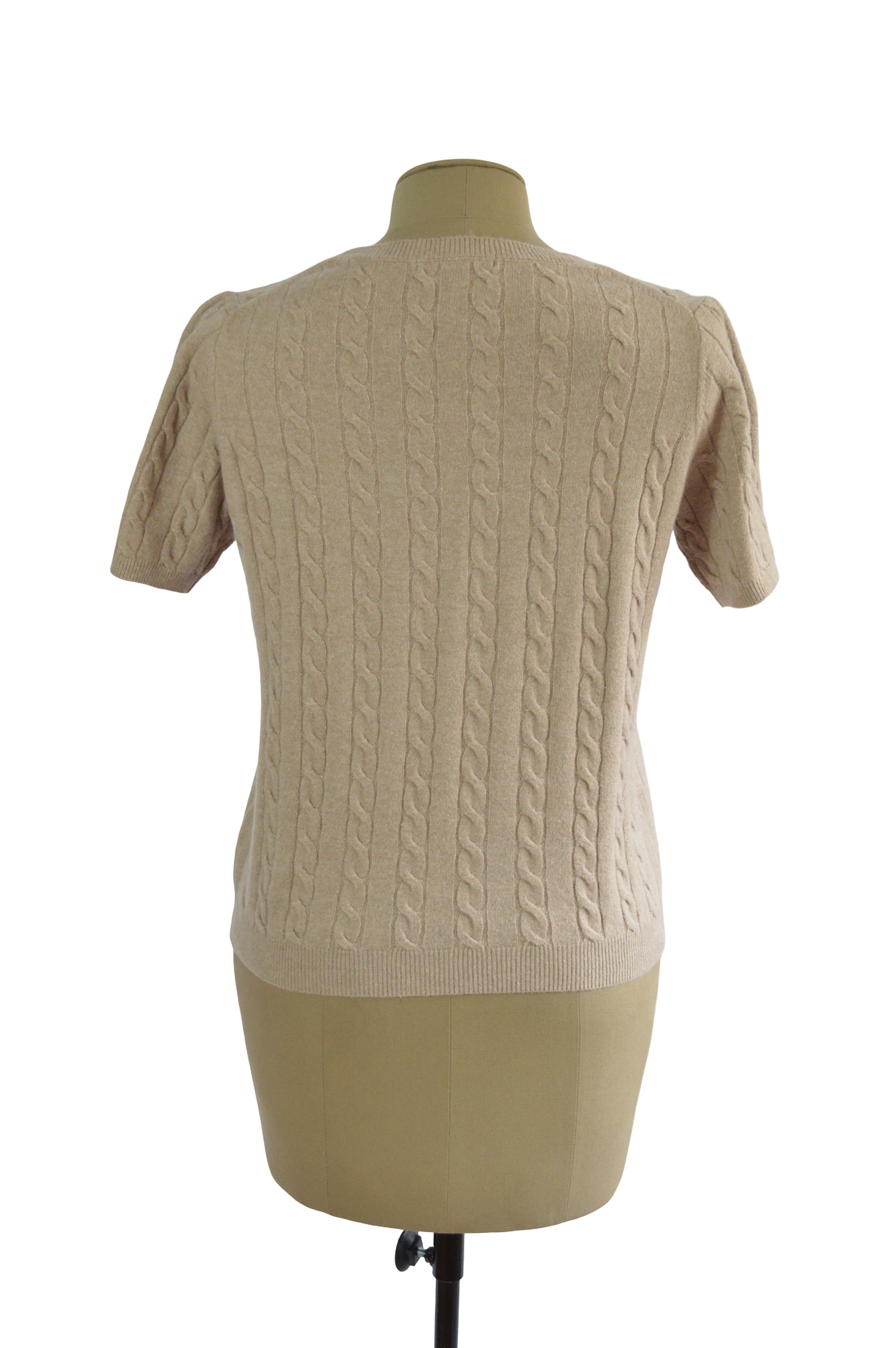 CAMIBUSO MANGA CORTA TEJIDO TRENZA CAFE TALLA L