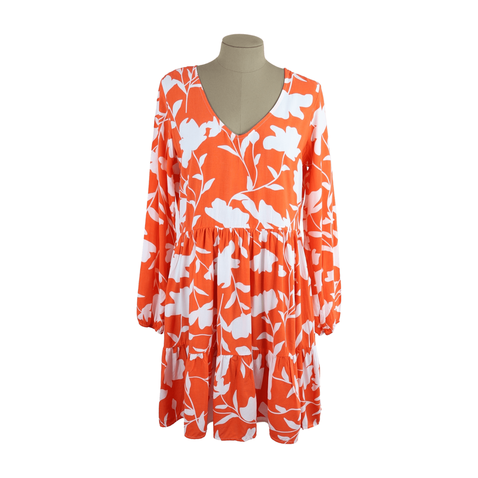 Vestido Flores Naranja Talla S