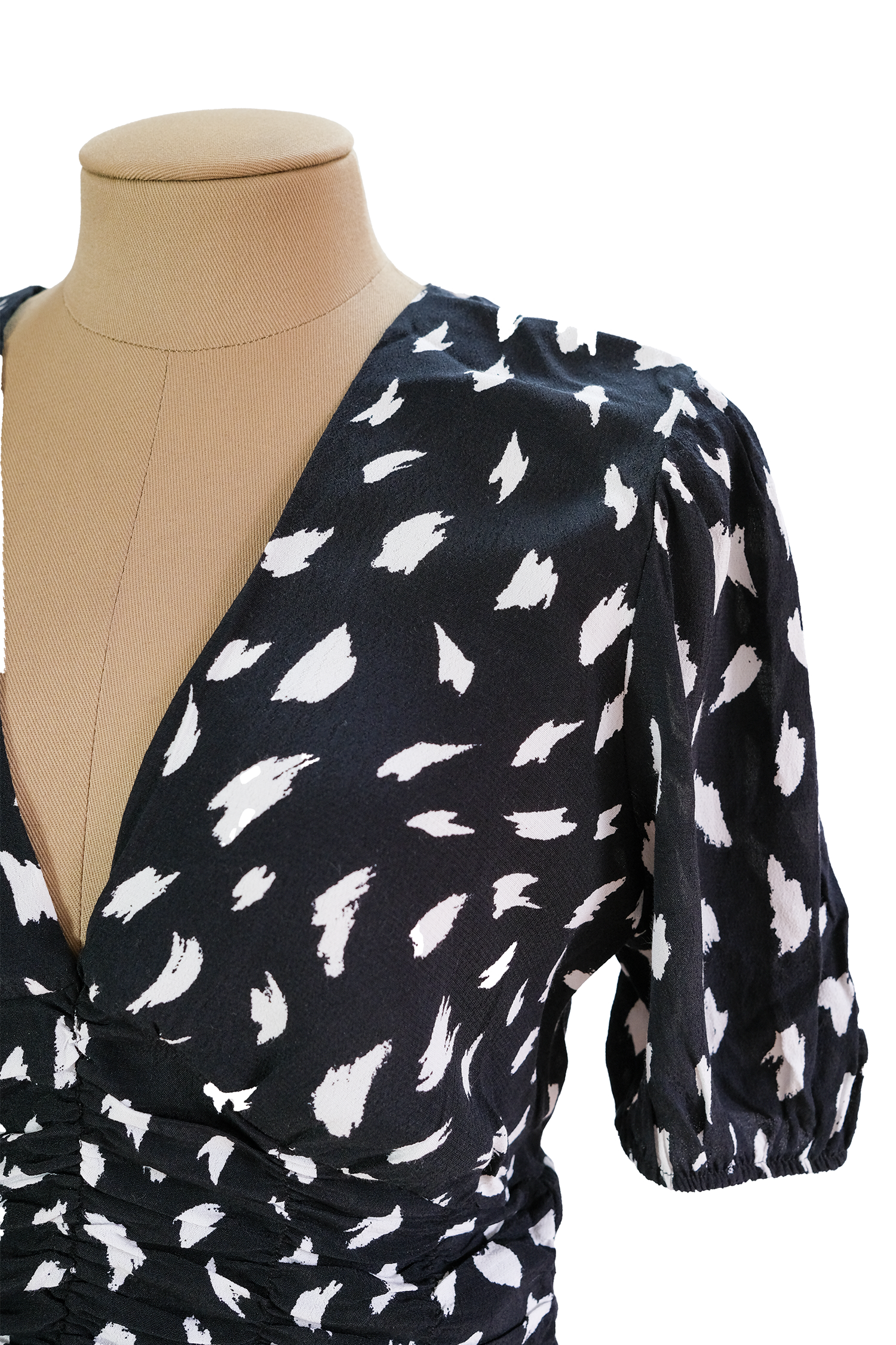 Blusa Negra Estampado Blanco