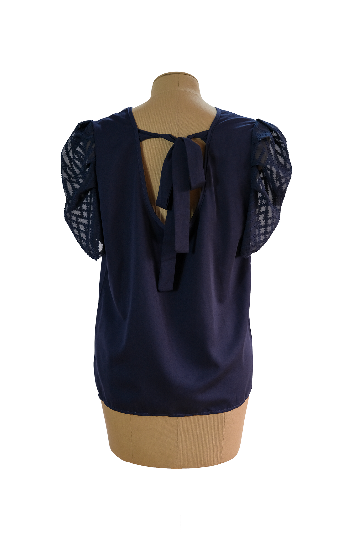 Blusa Azul Tul En Mangas