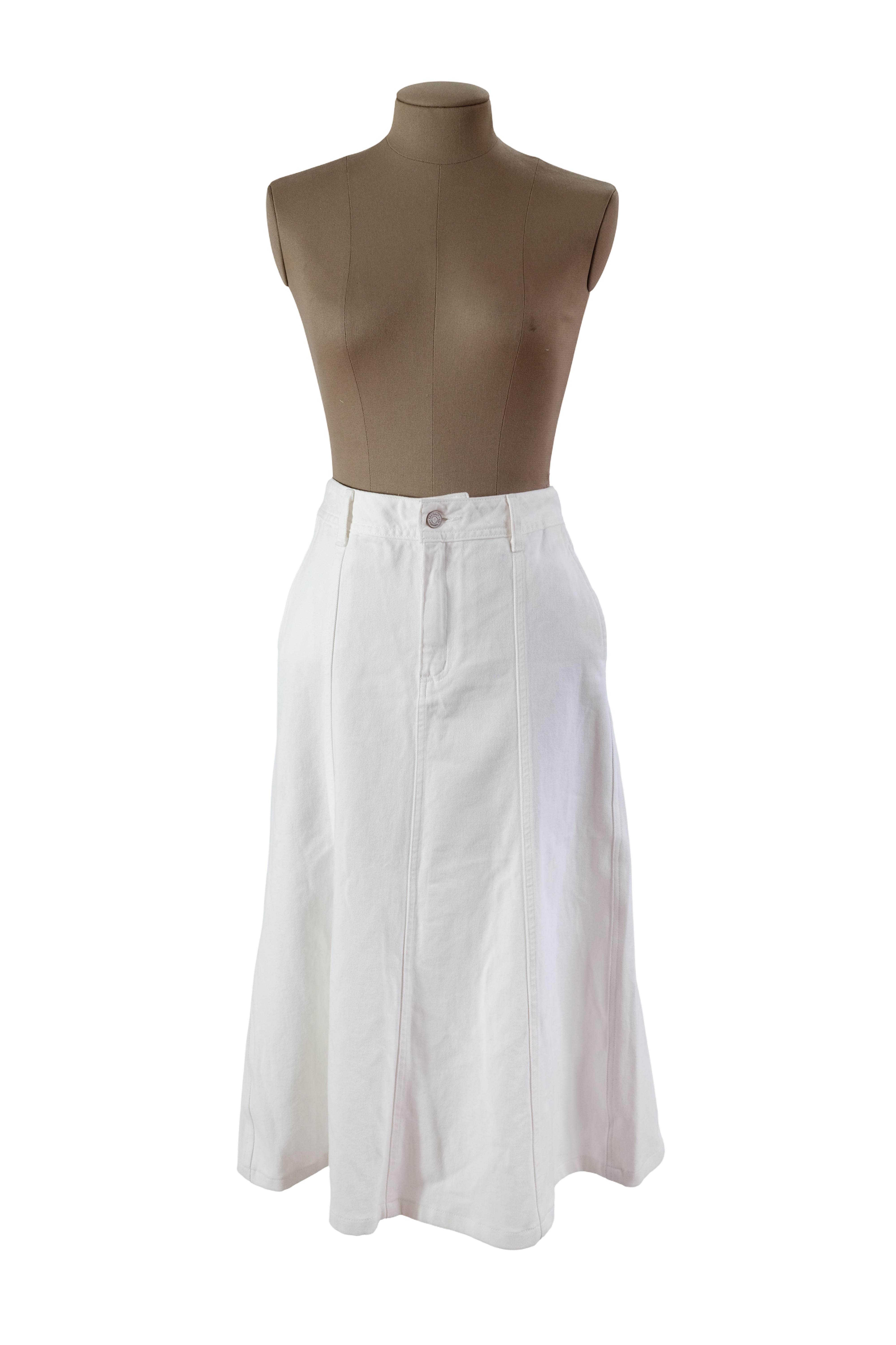 Falda larga Dril Blanca Talla 8