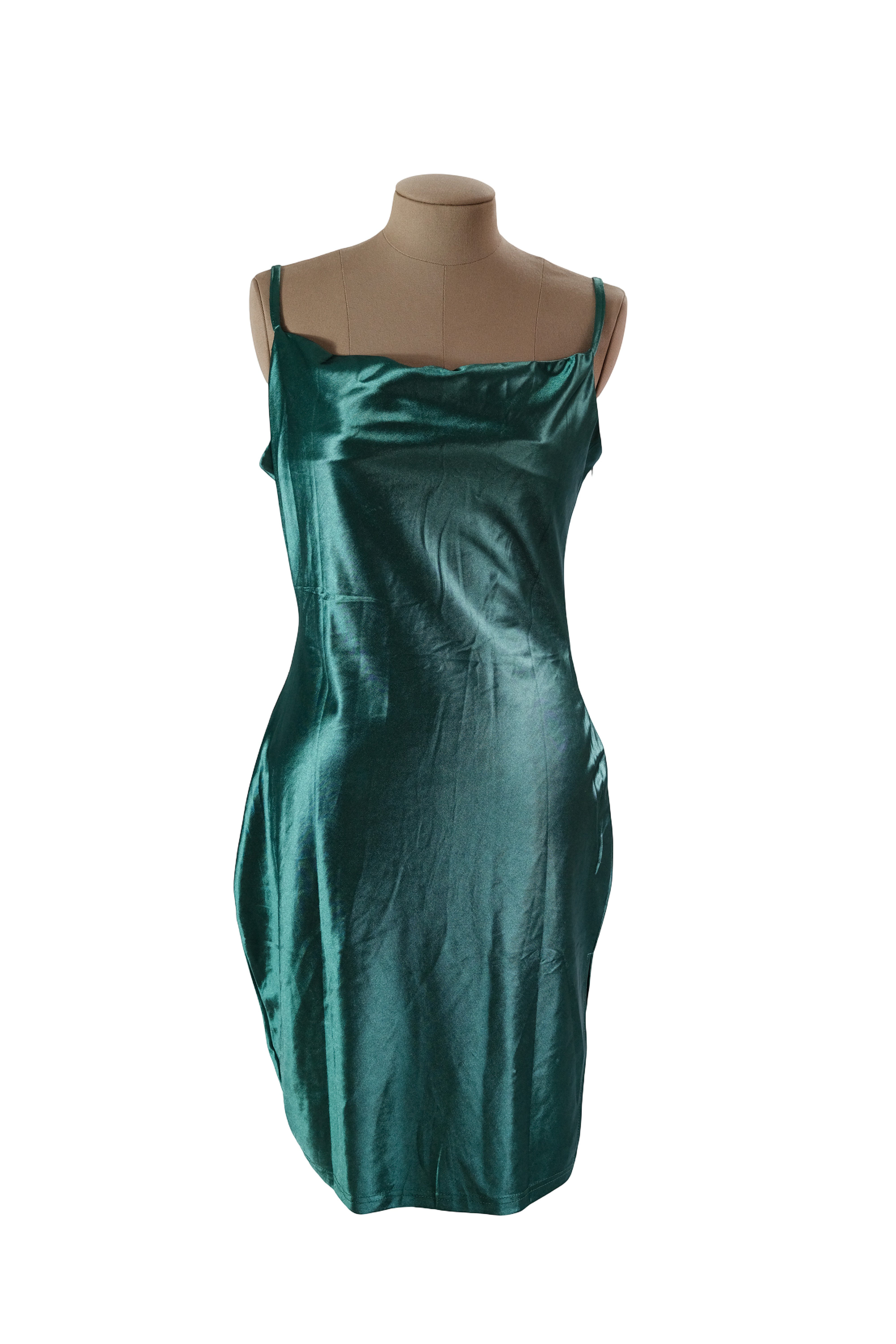 Vestido Verde Esmeralda Satín Talla L