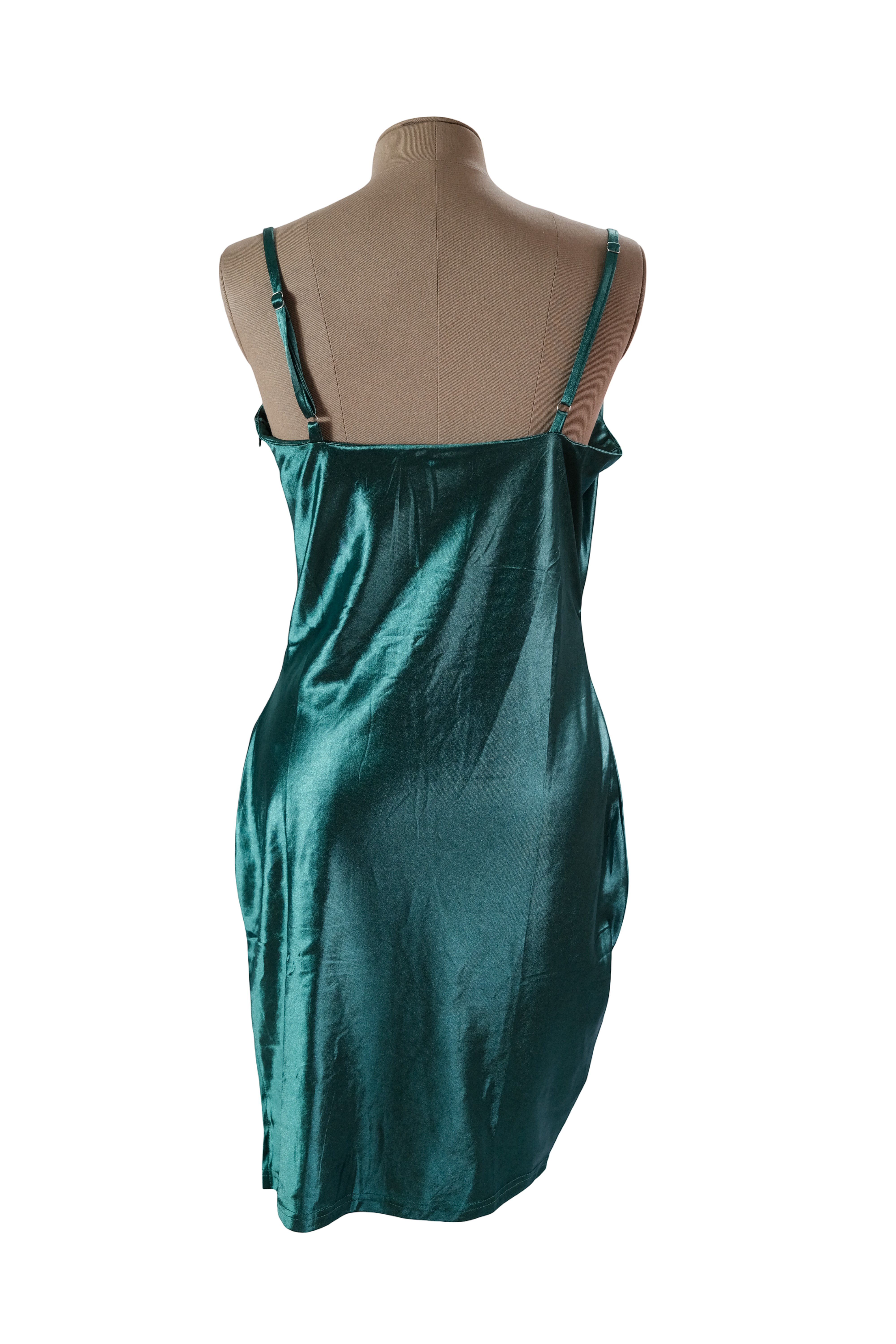 Vestido Verde Esmeralda Satín Talla L