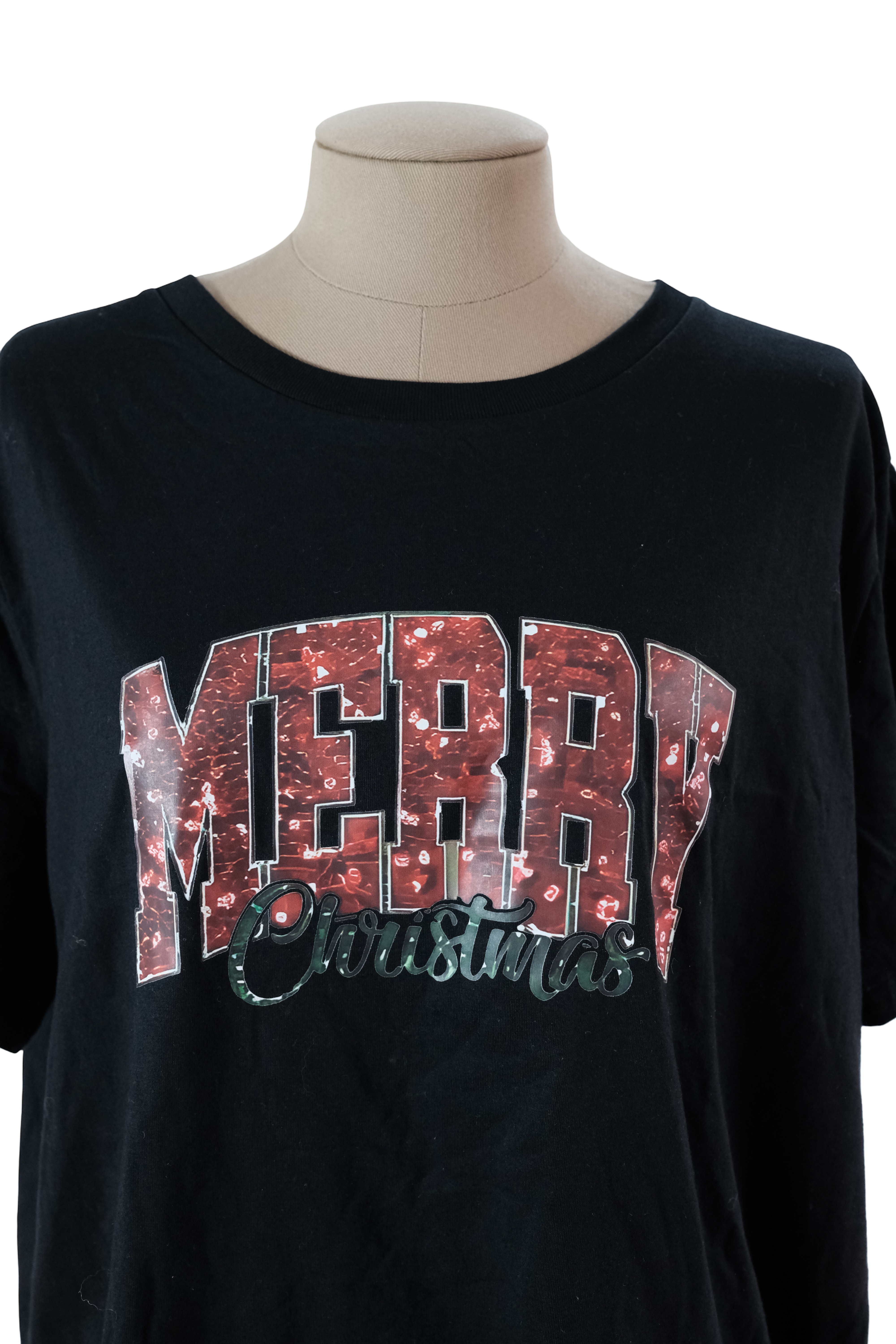 Camiseta Negra Merry Christmas Talla XXL