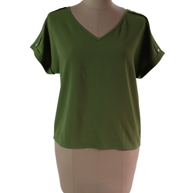 Blusa Verde Botones en Hombro Talla S