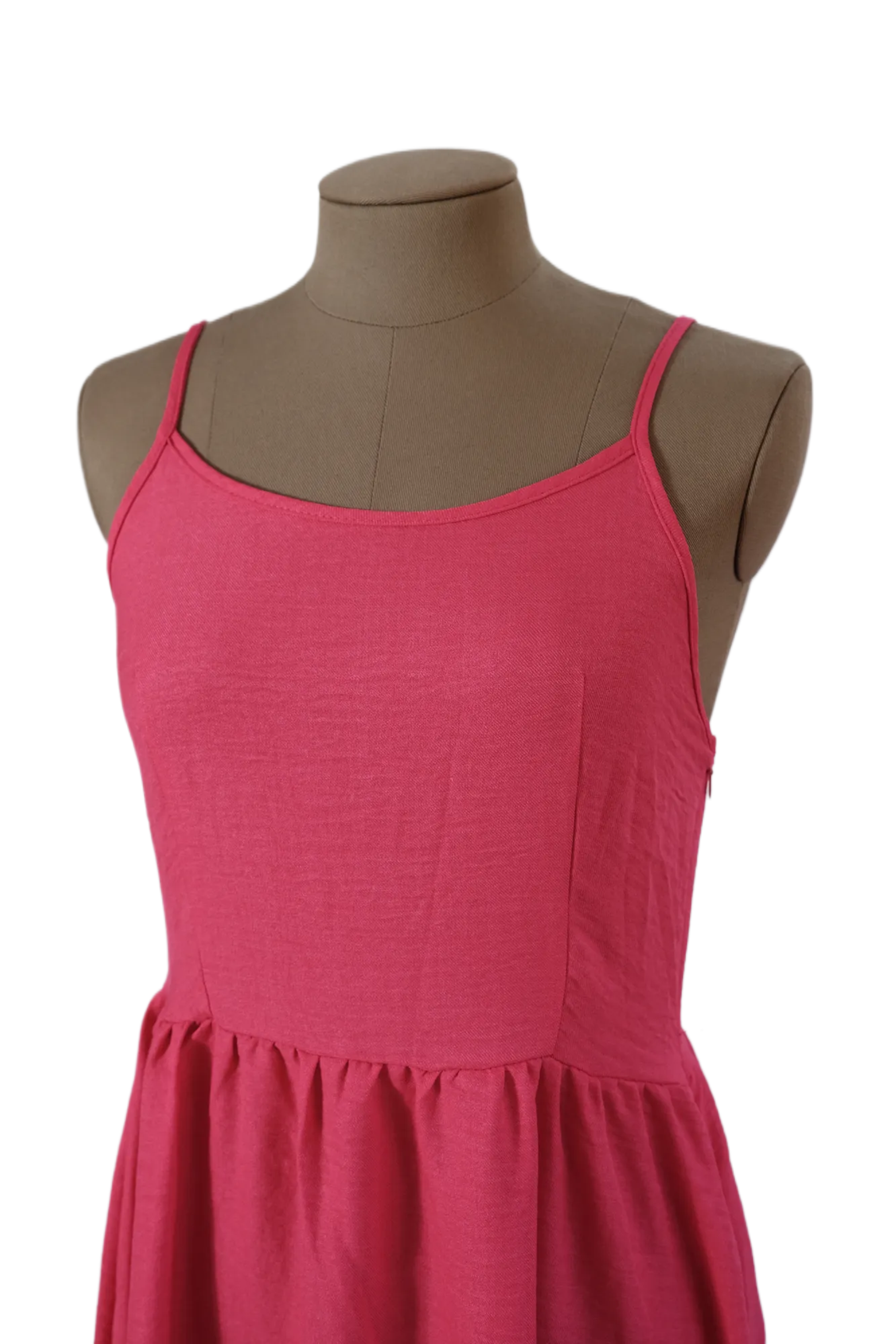 Vestido Largo Fucsia Tiras