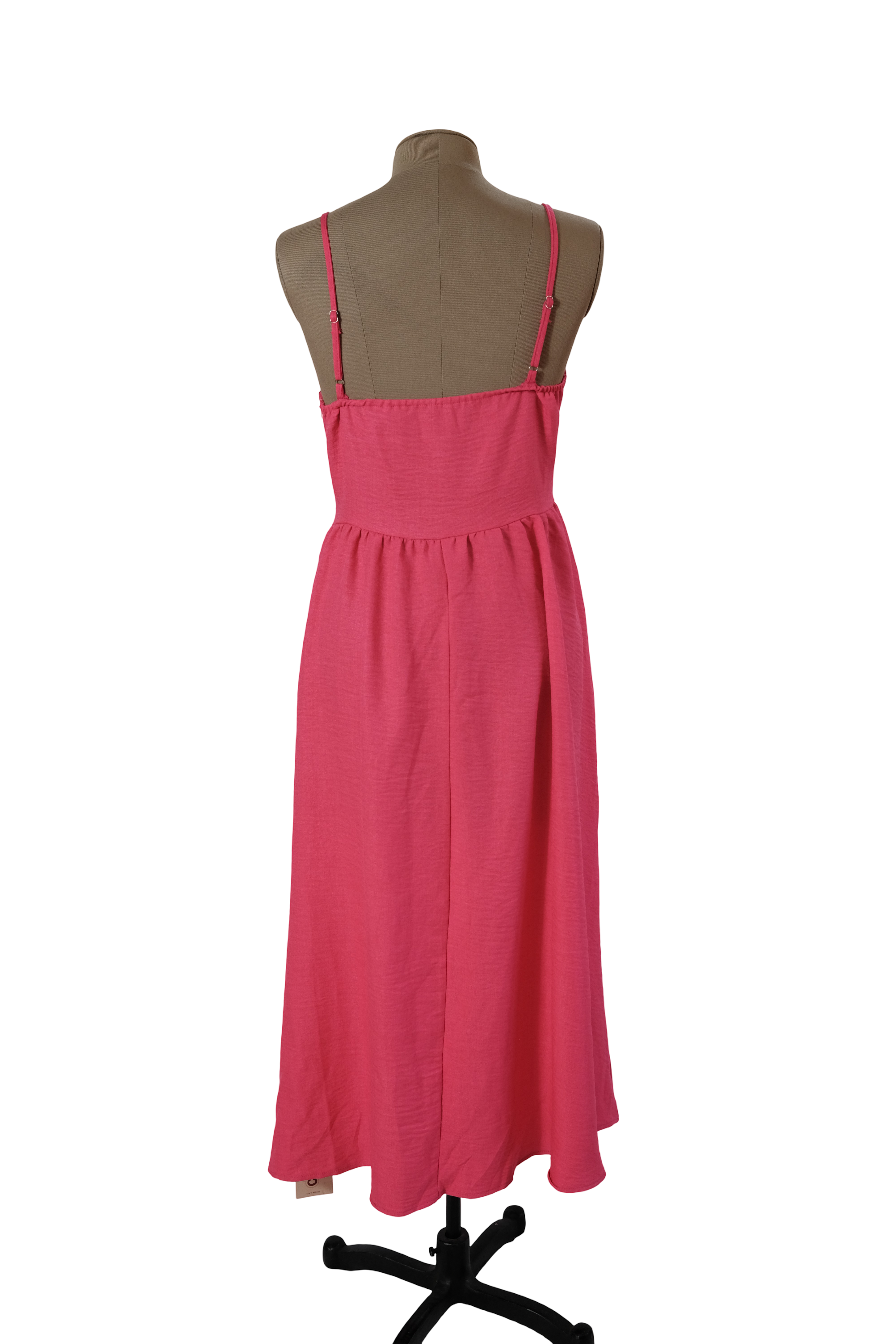 Vestido Largo Fucsia Tiras
