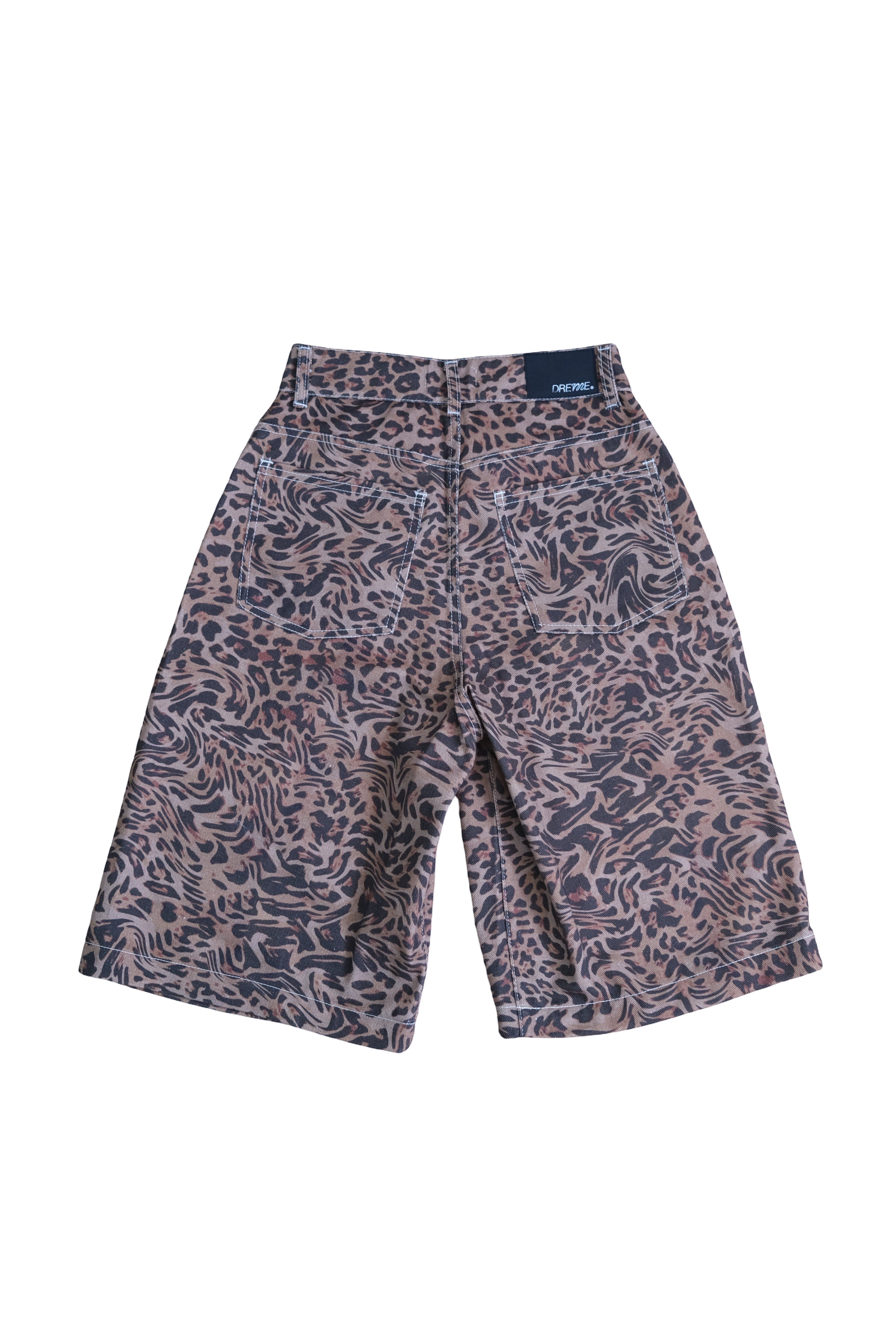 Bermuda Denim Animal Print Café