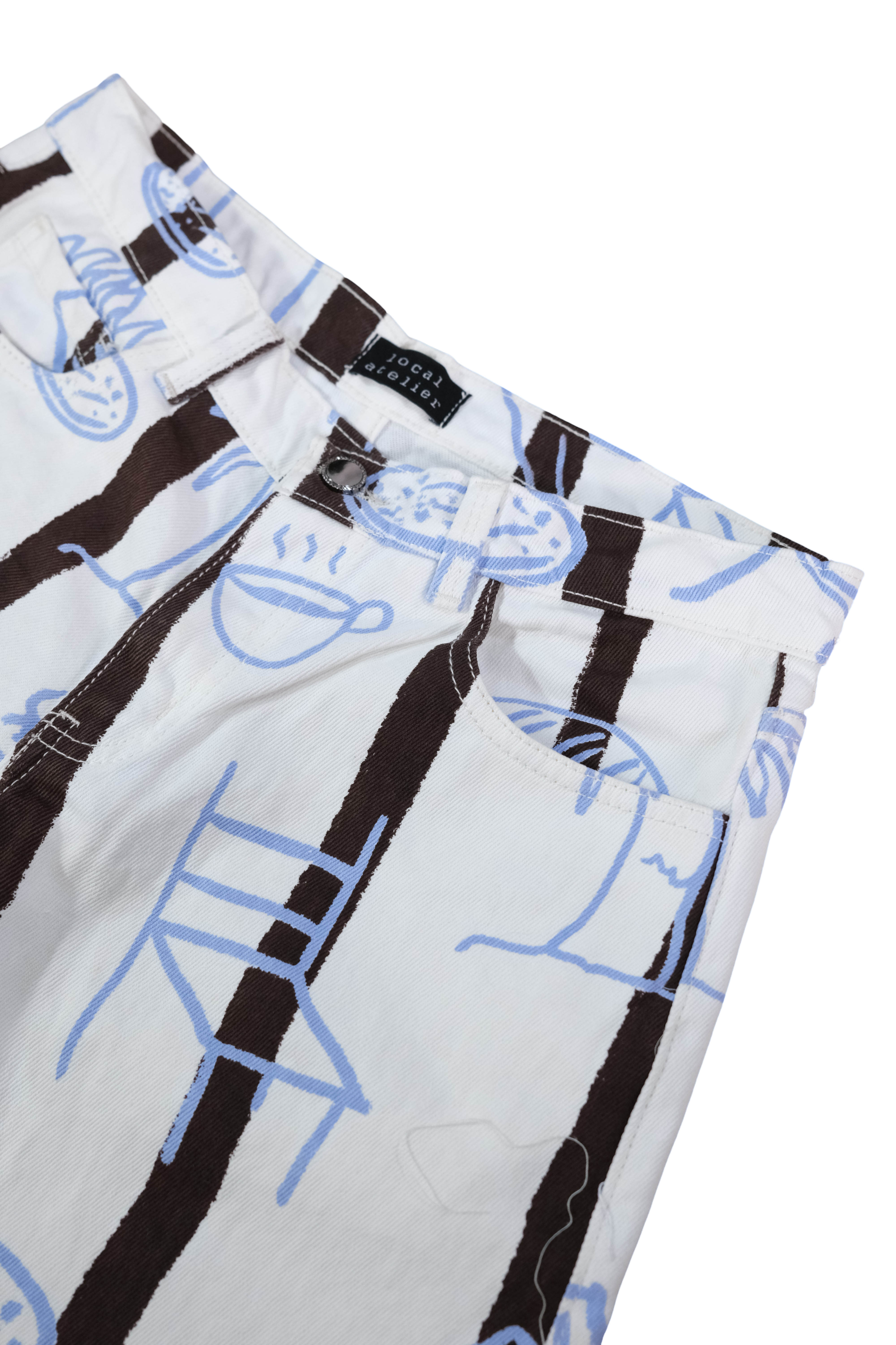 Bermuda Pueblito Blanco Azúl Café