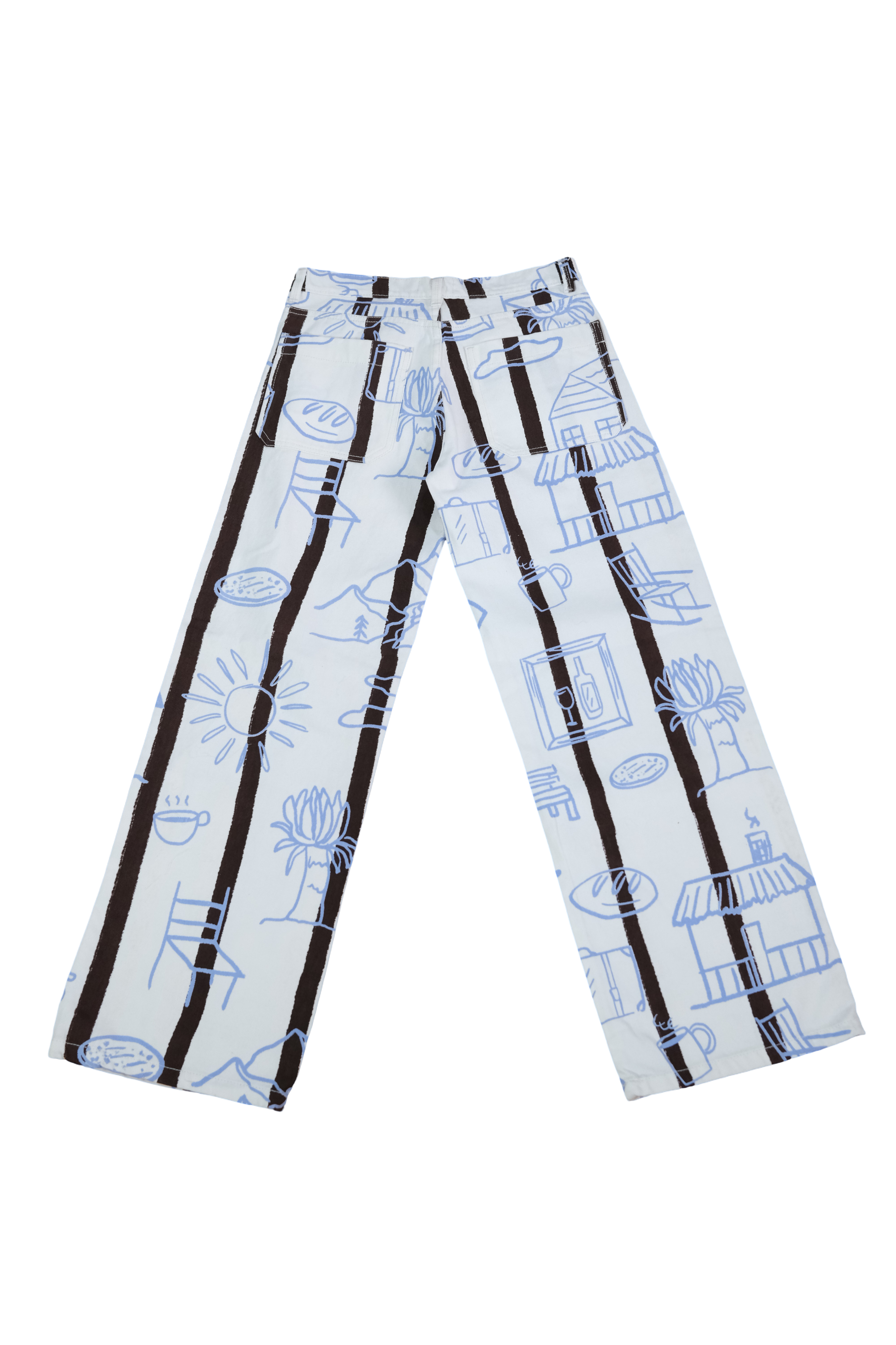 Jean Pueblito Blanco Azúl Café