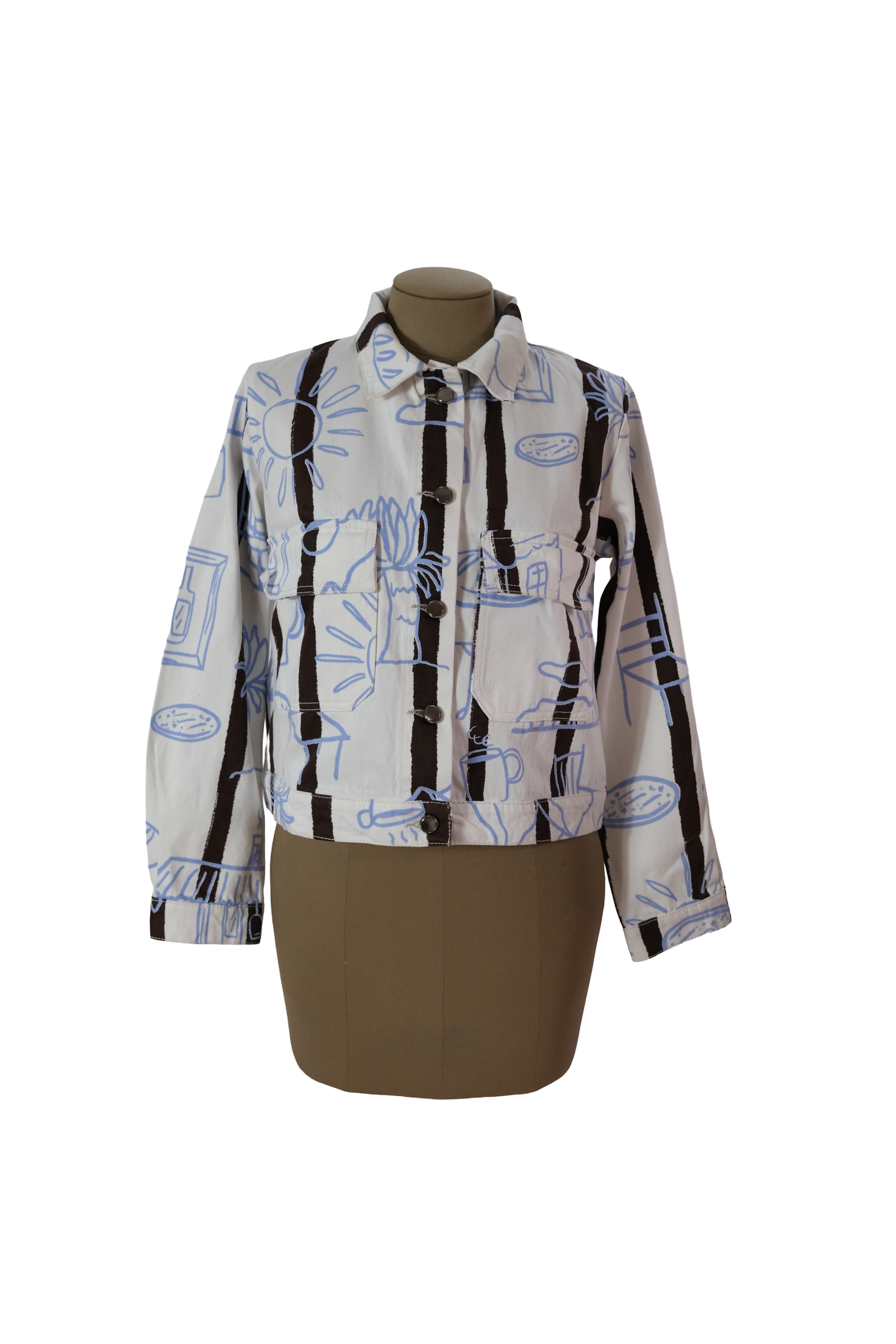 Chaqueta Pueblito Blanco Azúl Café