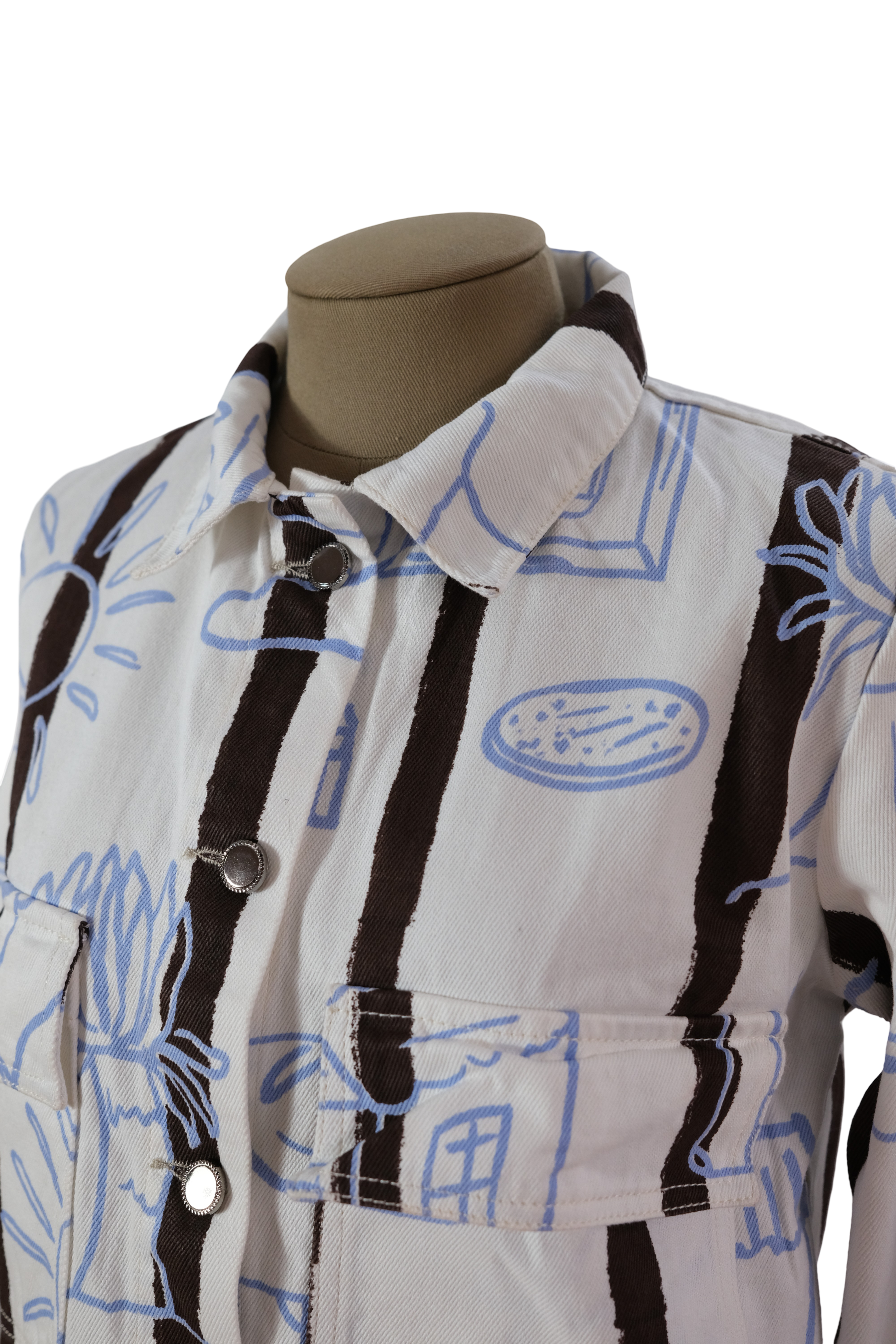 Chaqueta Pueblito Blanco Azúl Café