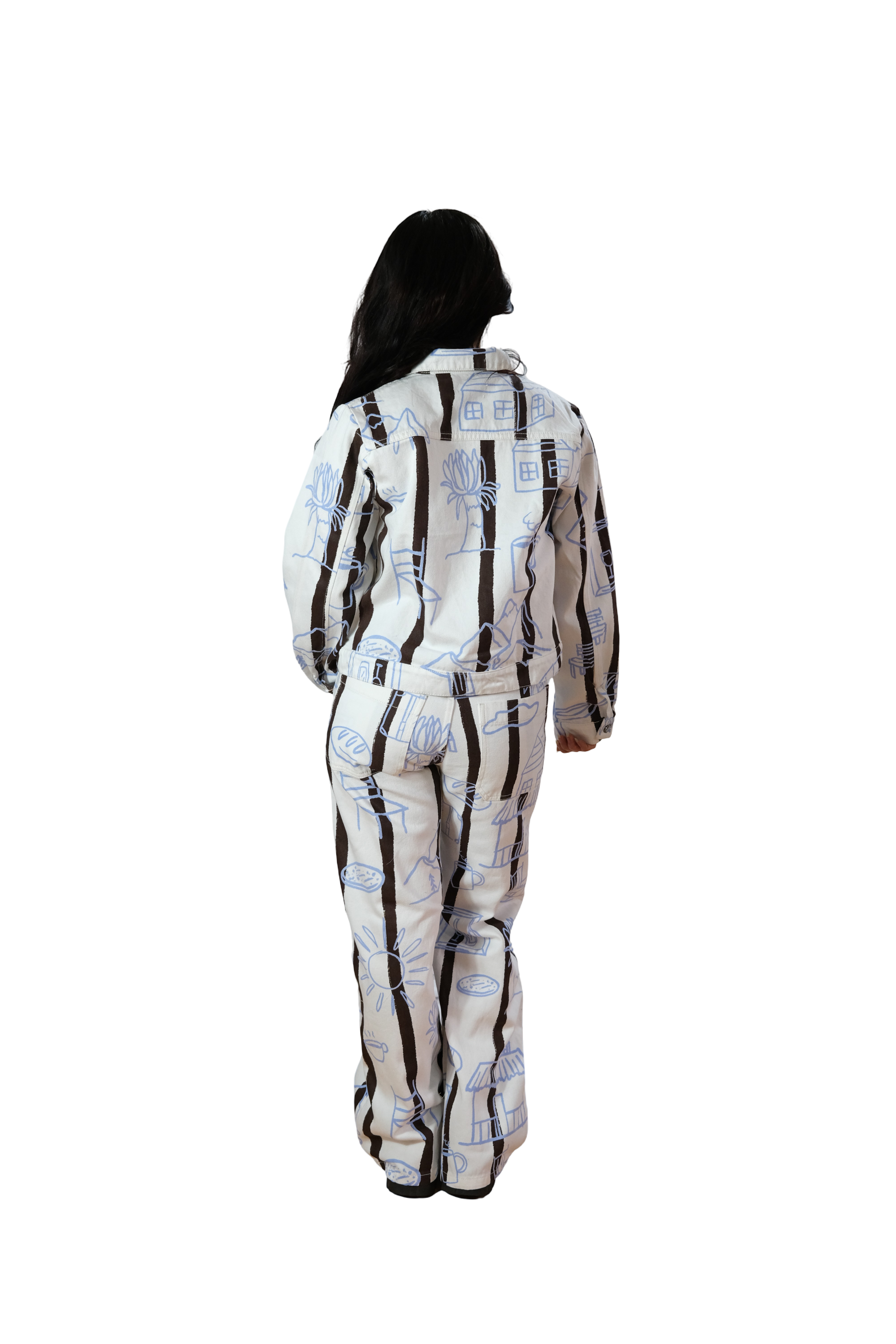 Chaqueta Pueblito Blanco Azúl Café