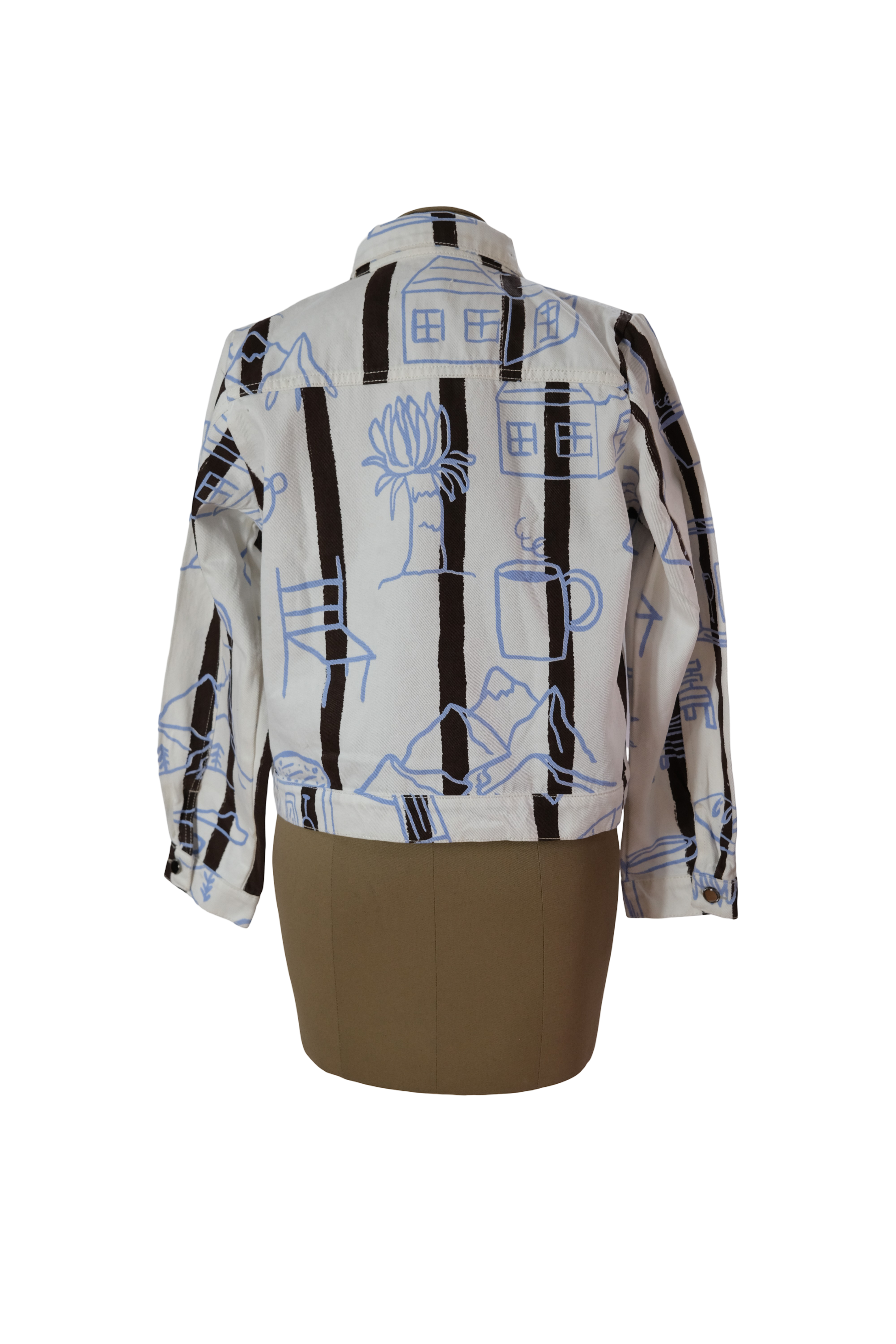 Chaqueta Pueblito Blanco Azúl Café