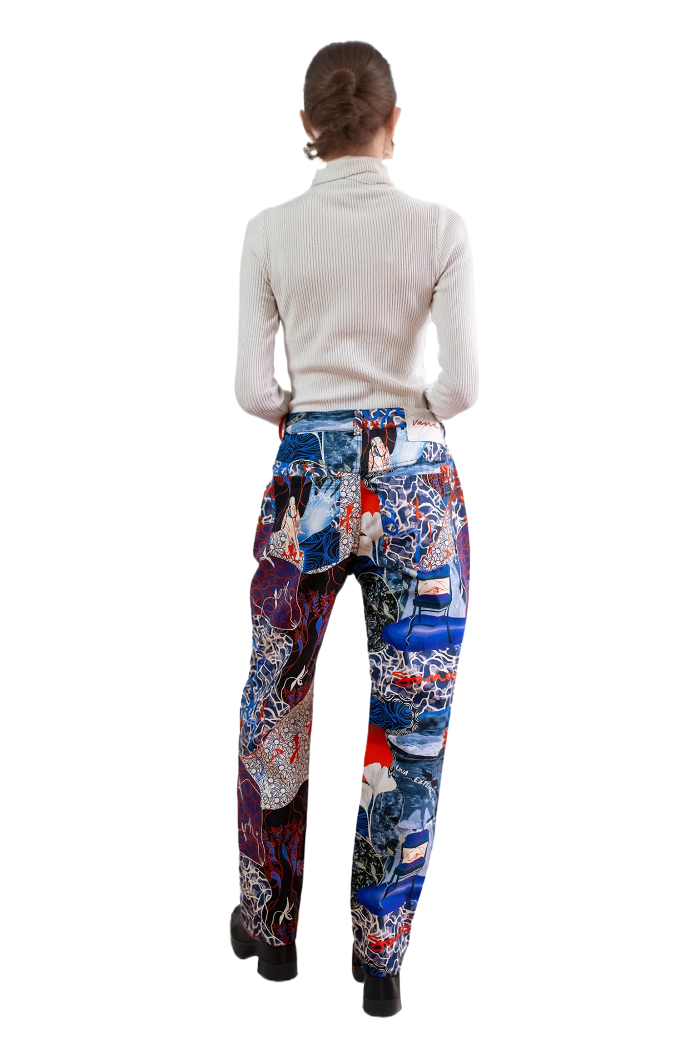 Pantalón estampado Negro Azul